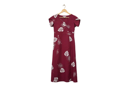 Leafy wine dress