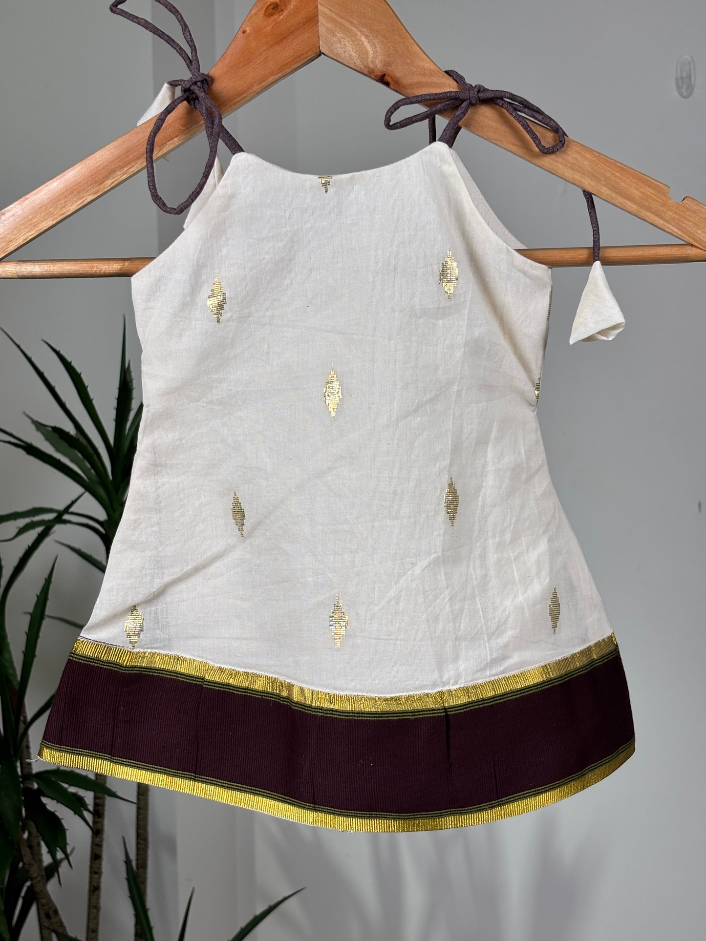Ivory and Coffee Kasavu Dress
