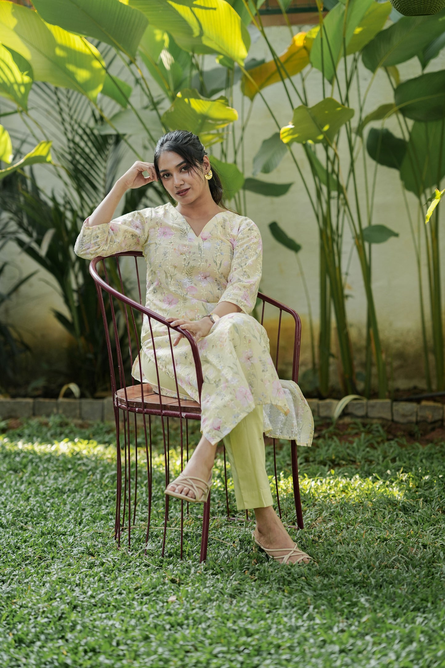Hakoba Yellow Floral Co-ord Set