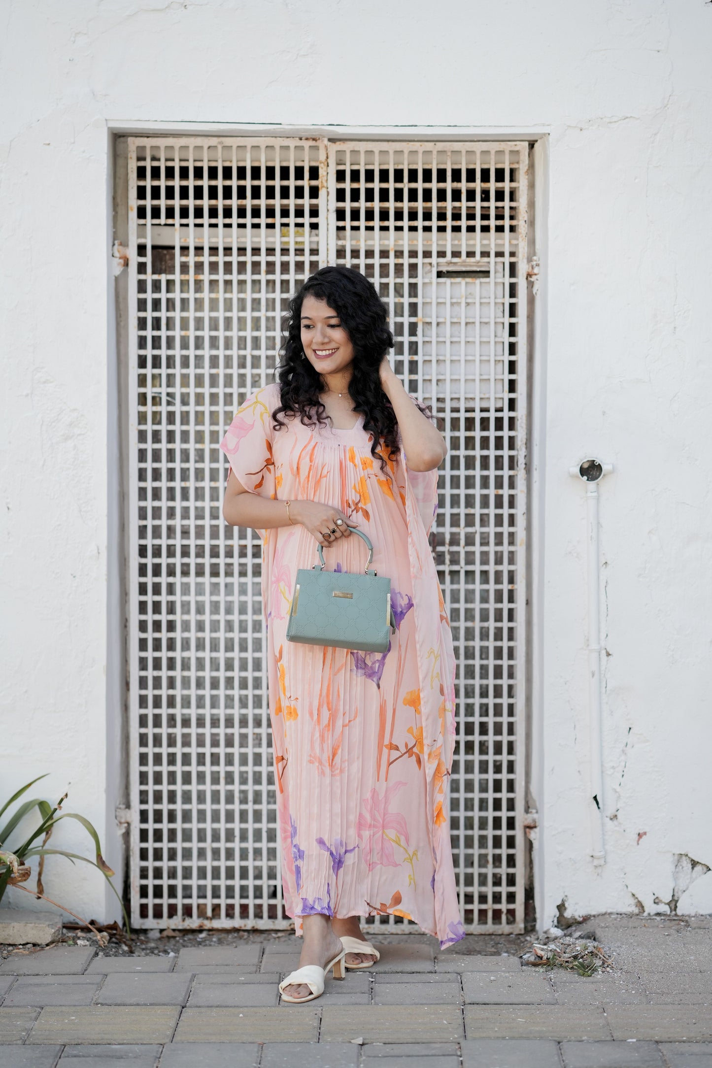 Peach Floral Kaftan