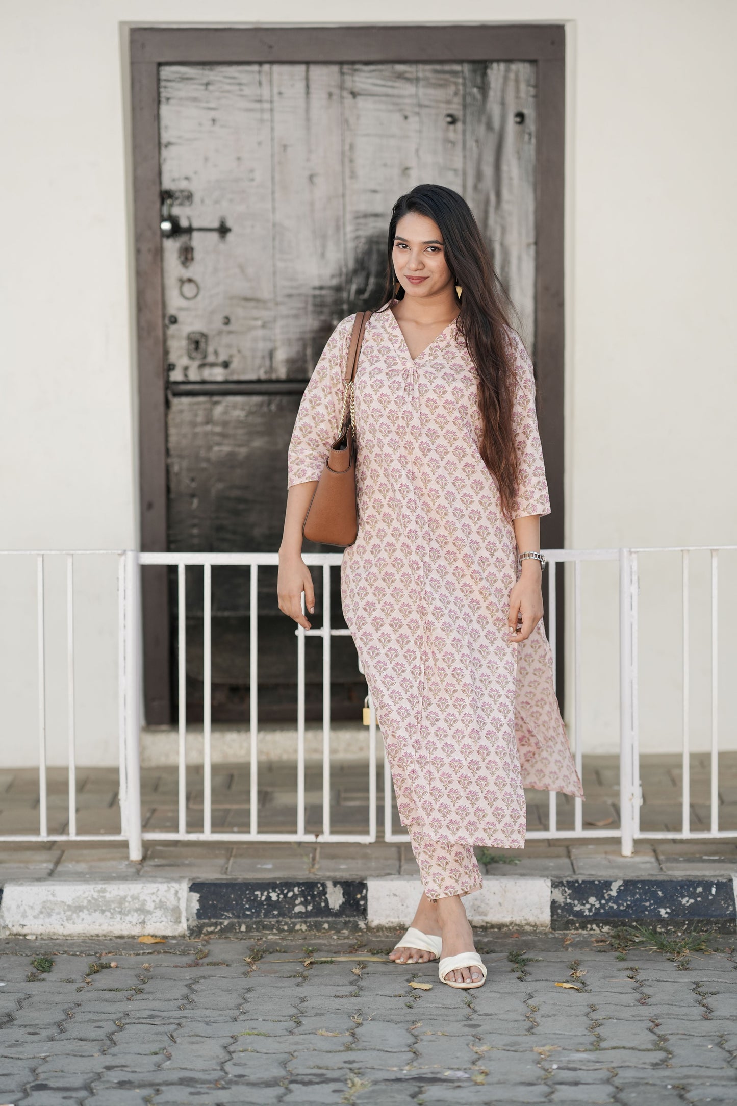 Pink Hand Block Co-ord Set