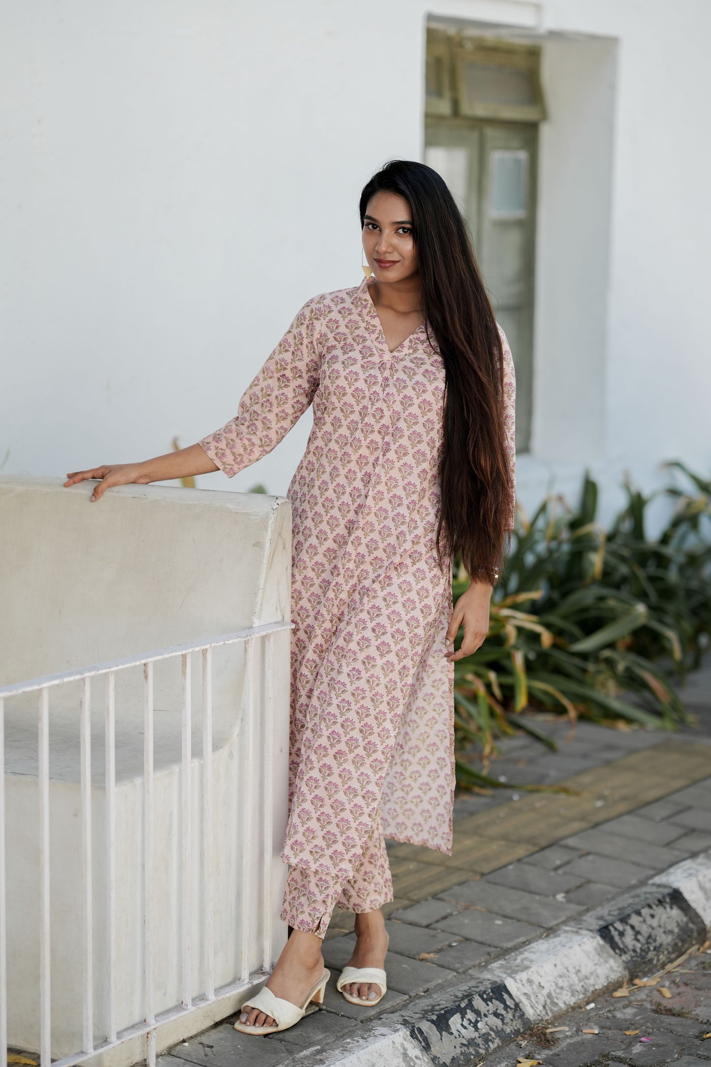 Pink Hand Block Co-ord Set