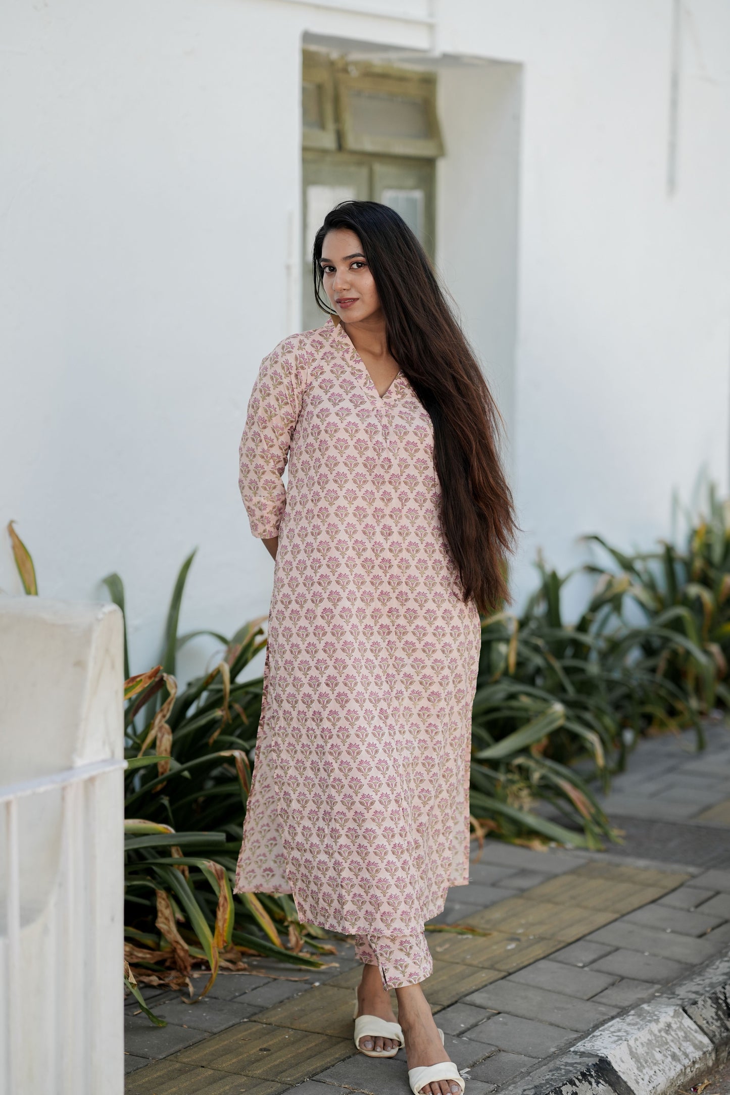 Pink Hand Block Co-ord Set