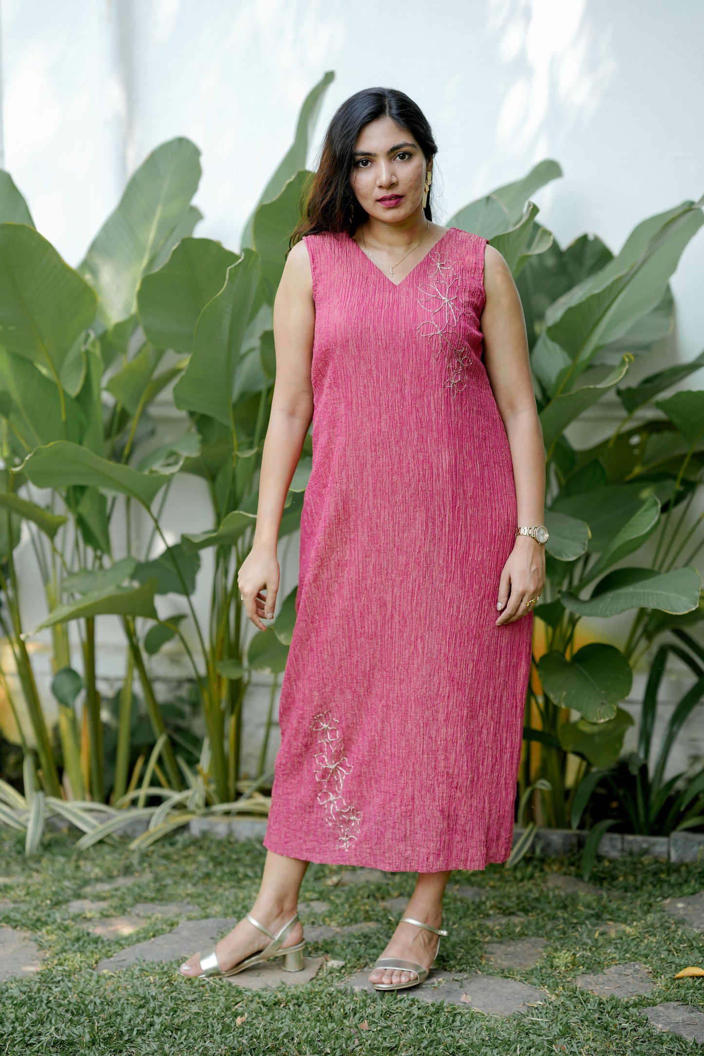 Pink Semi Party Wear Dress
