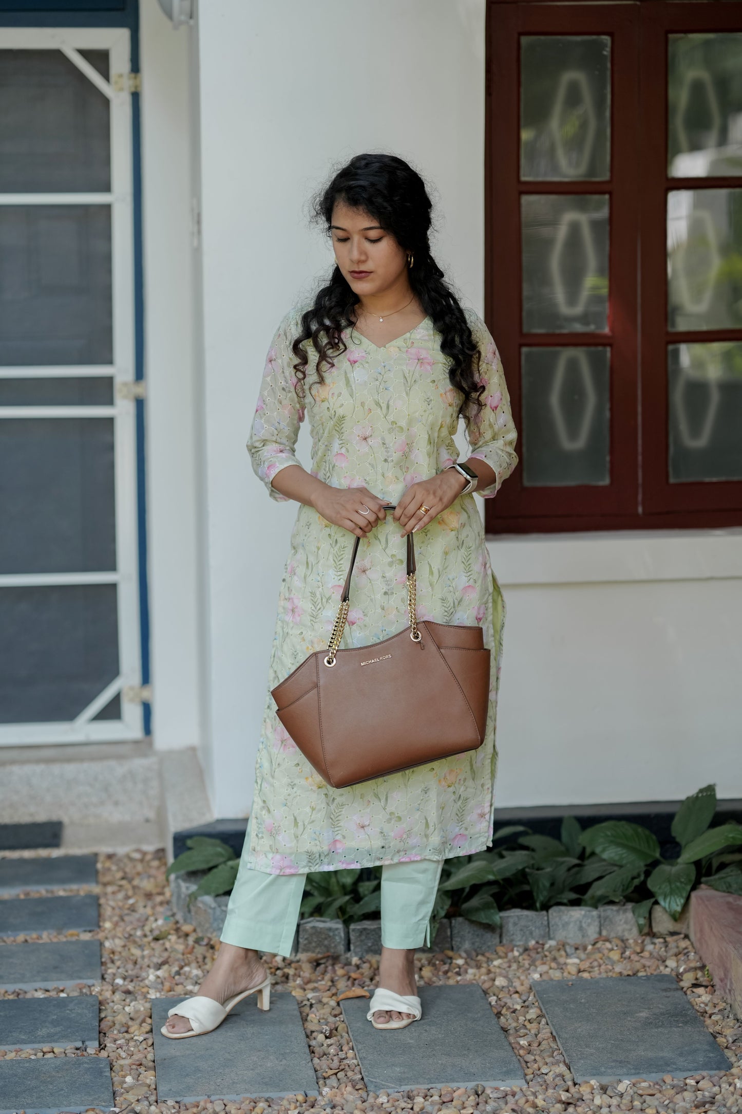 Hakoba Green Floral Co-ord Set