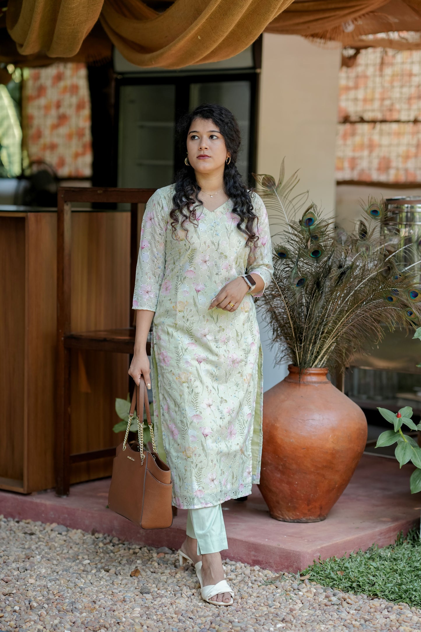 Hakoba Green Floral Co-ord Set