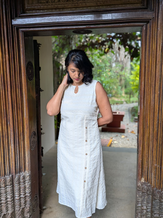 The Striped Hakoba Slitted Dress