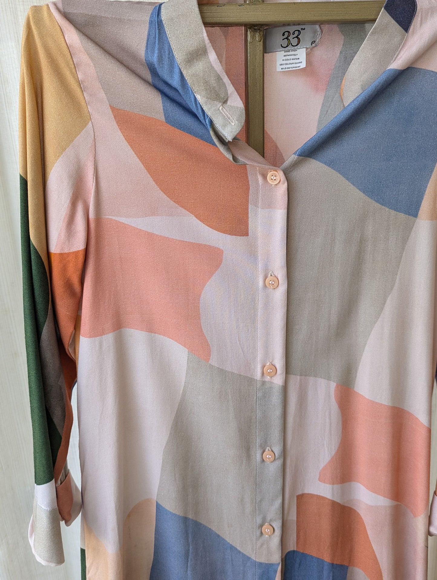 Rayon Shirt Dress Peach