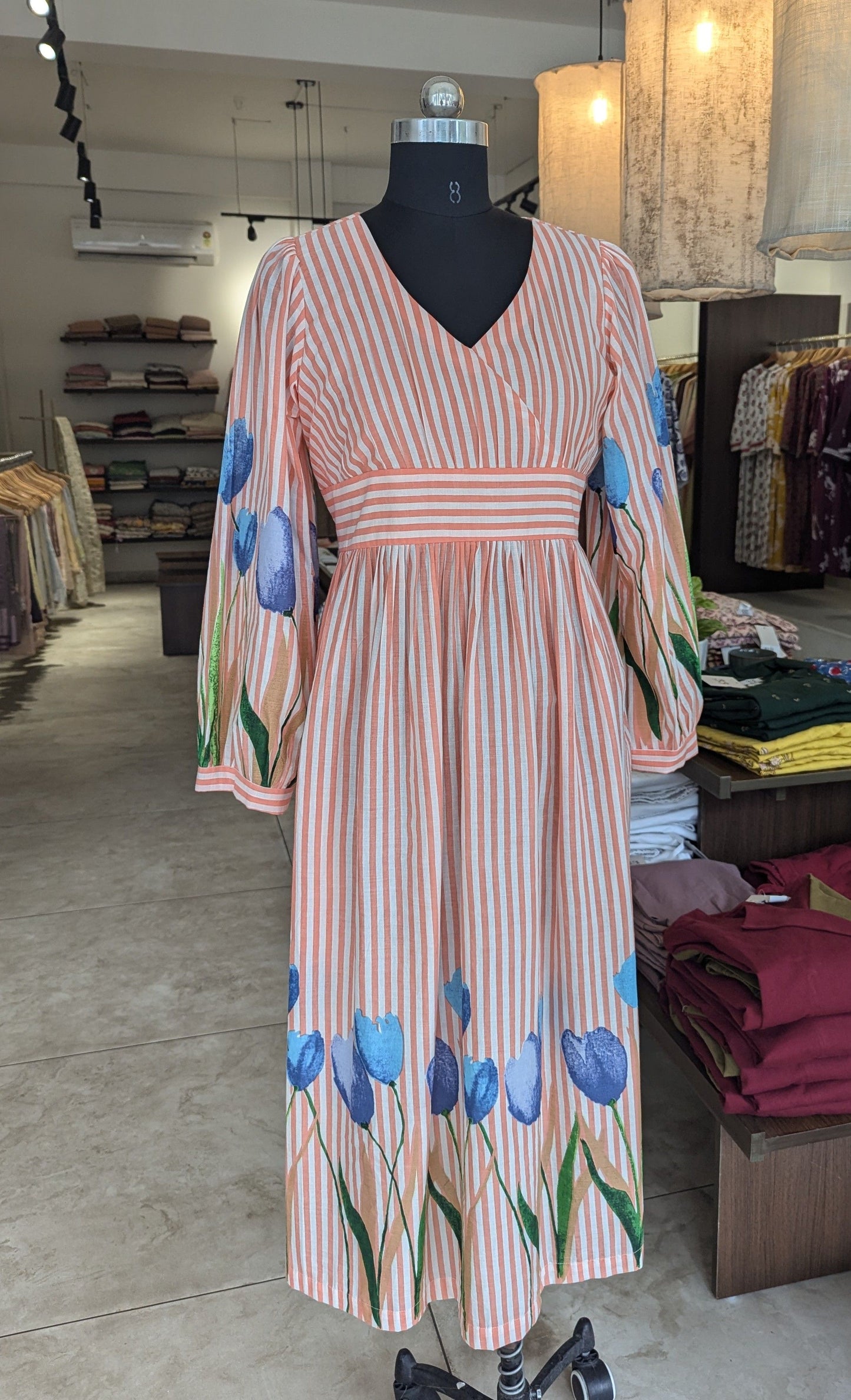 Peach Digital Print Dress