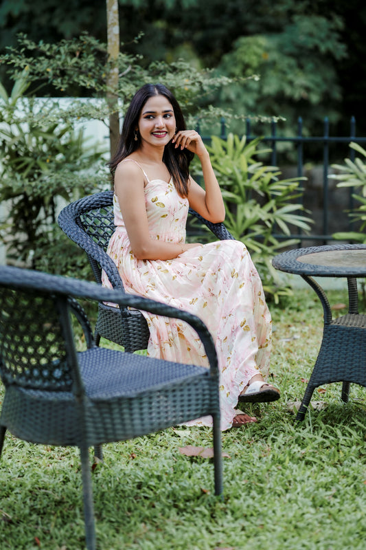Peach Organza Strap dress