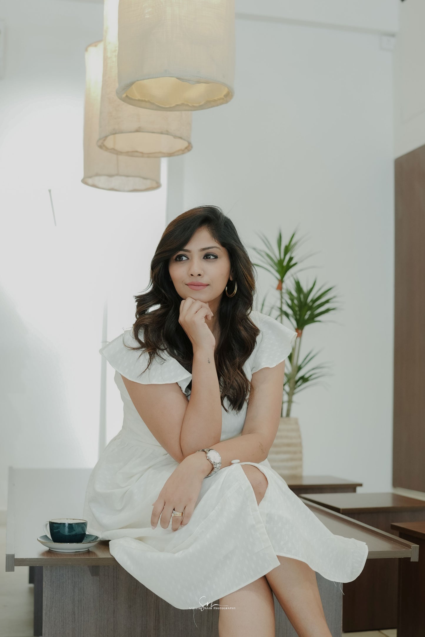 White Dhobby Cotton Dress