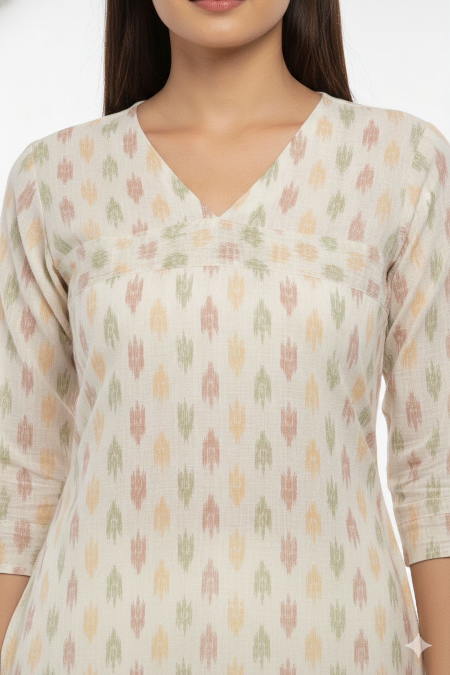White Ikat kurti