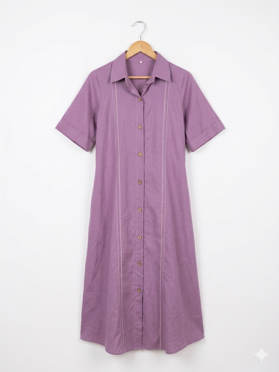Lavender shirt dress