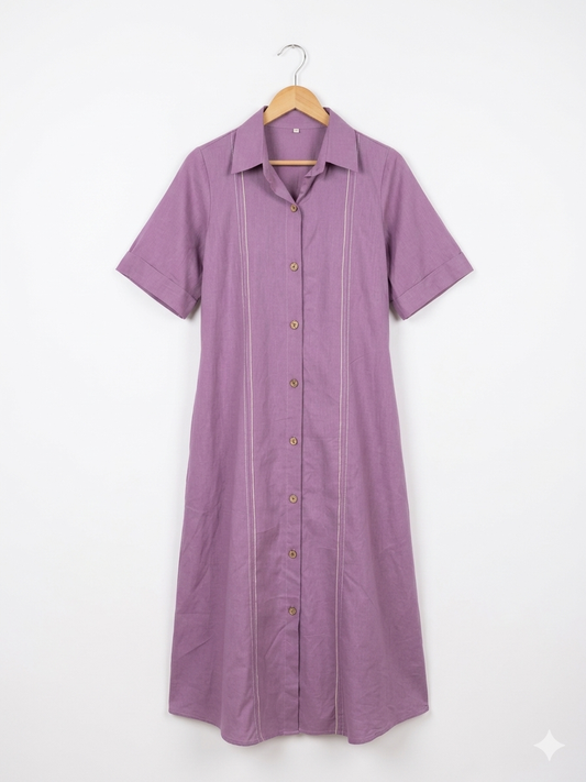 Lavender shirt dress