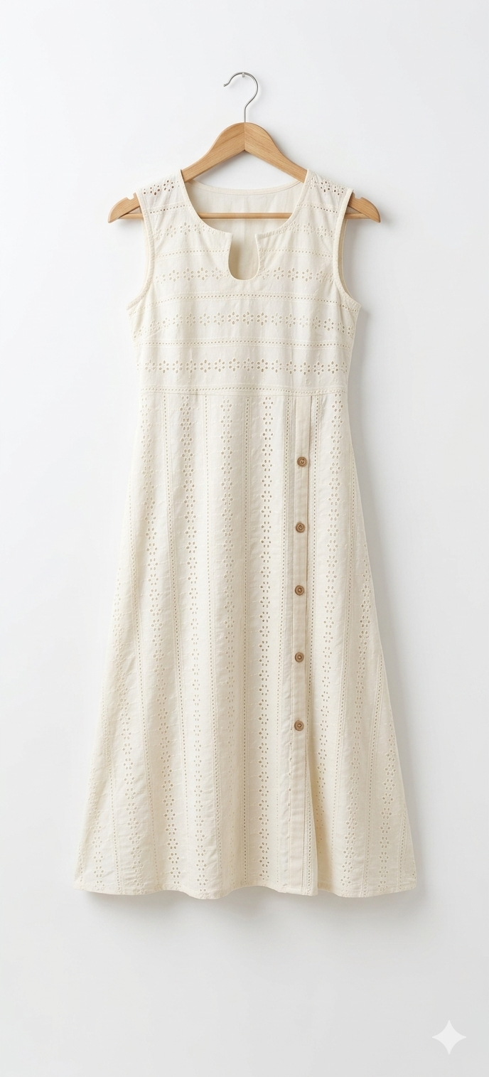 The Striped Hakoba Slitted Dress