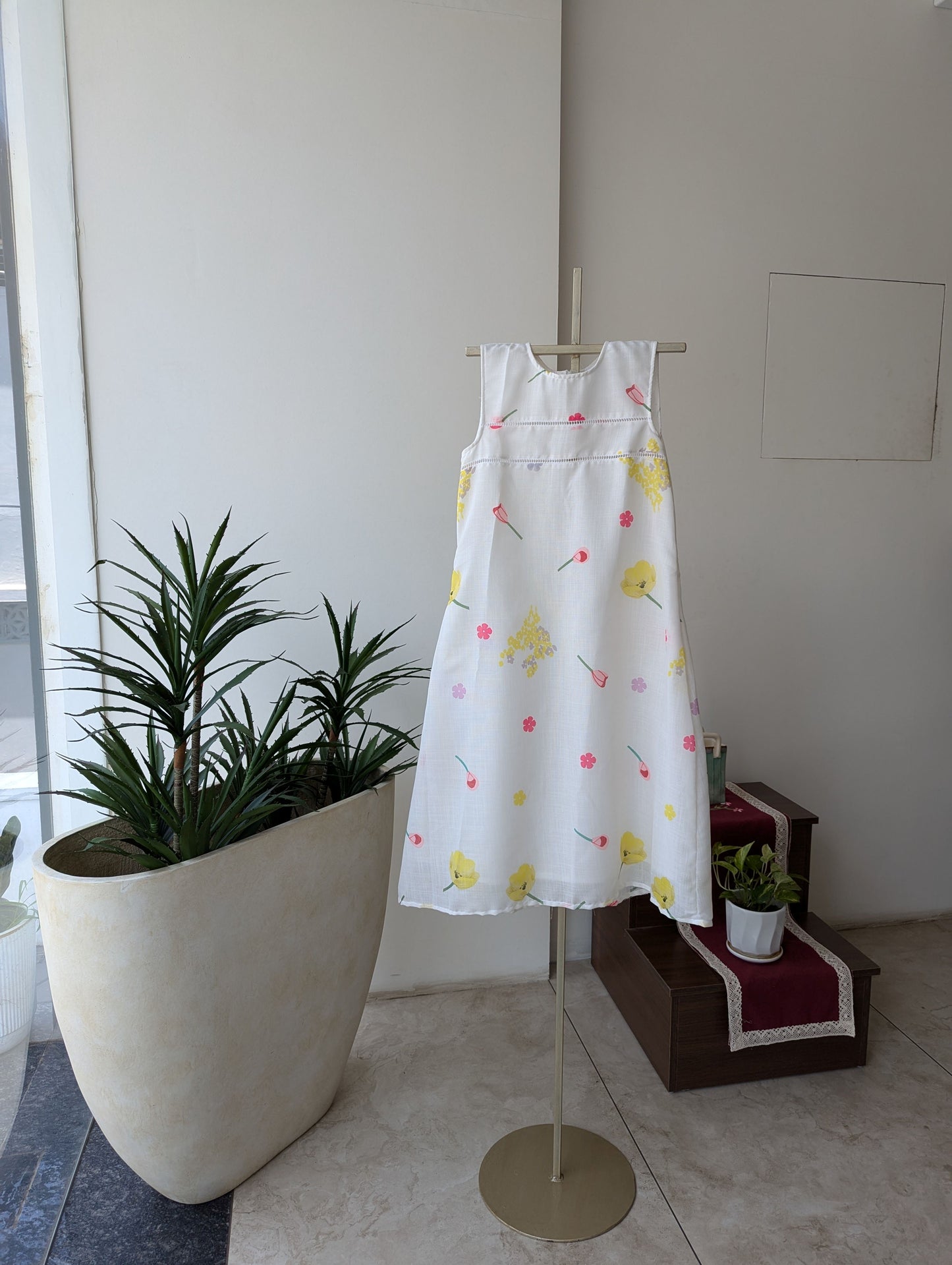 Cotton Linen W&Y Flower Dress