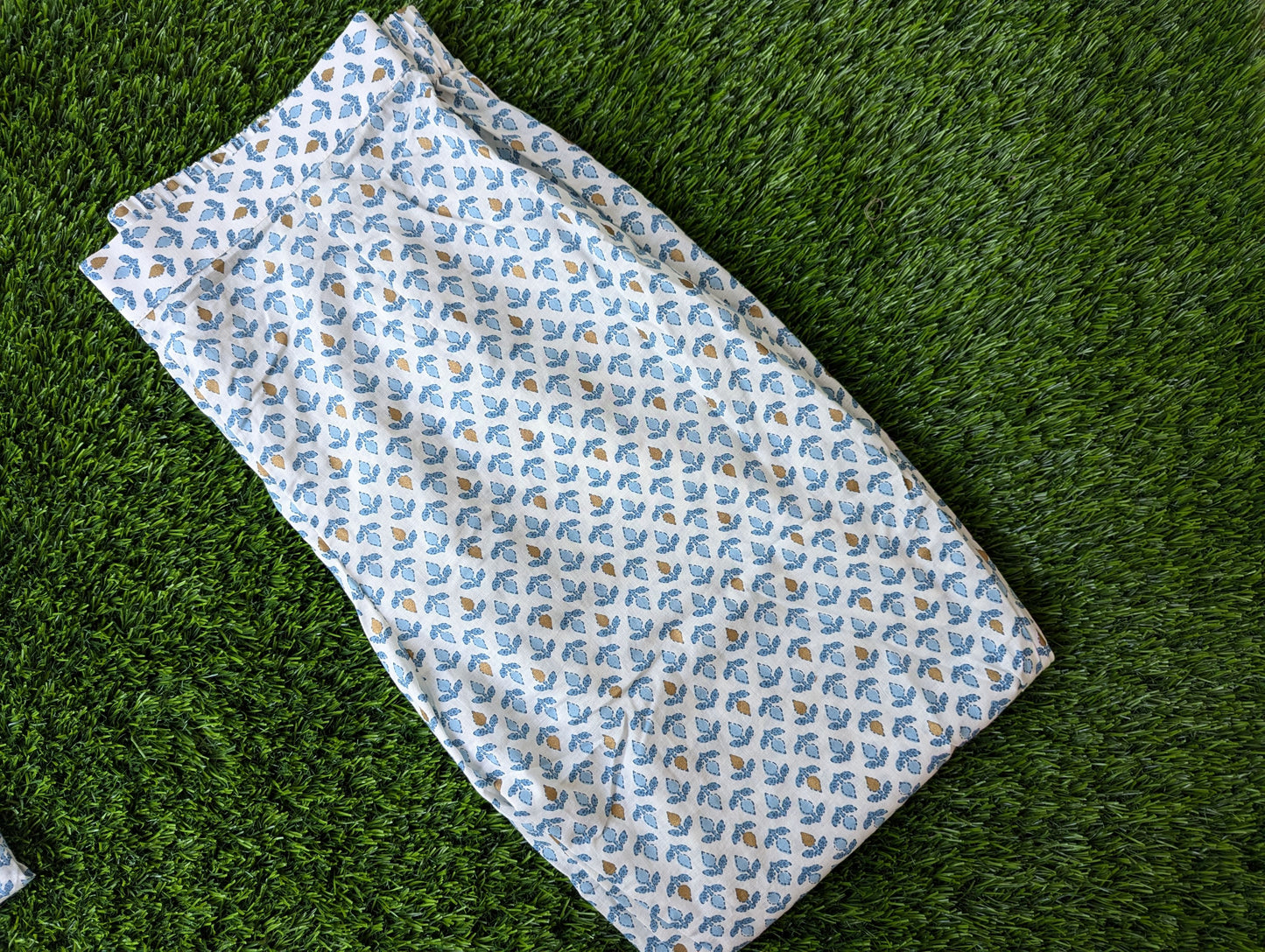 White and Blue Cotton Co-Ord Set