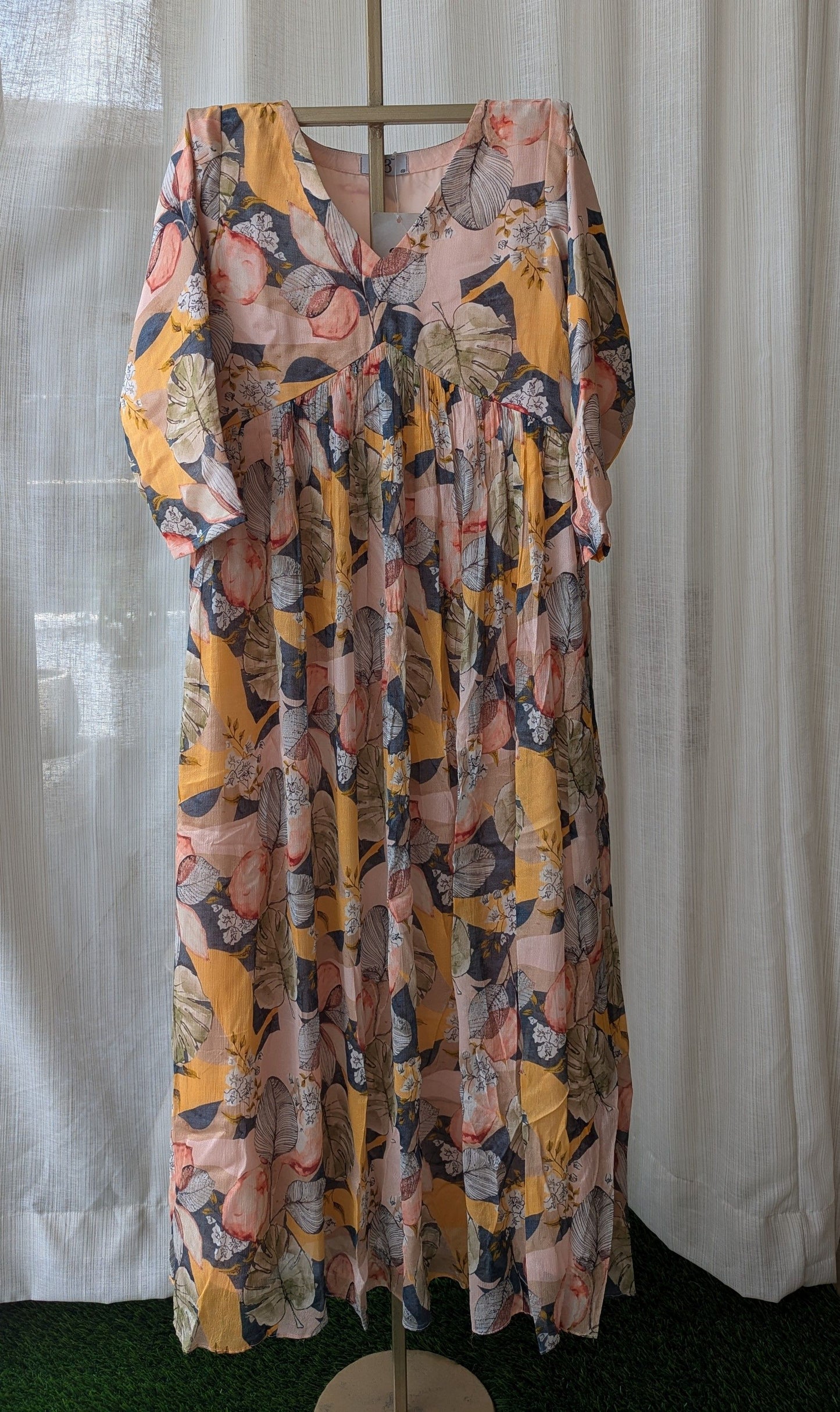 Leaf Print Alia Cut Dress