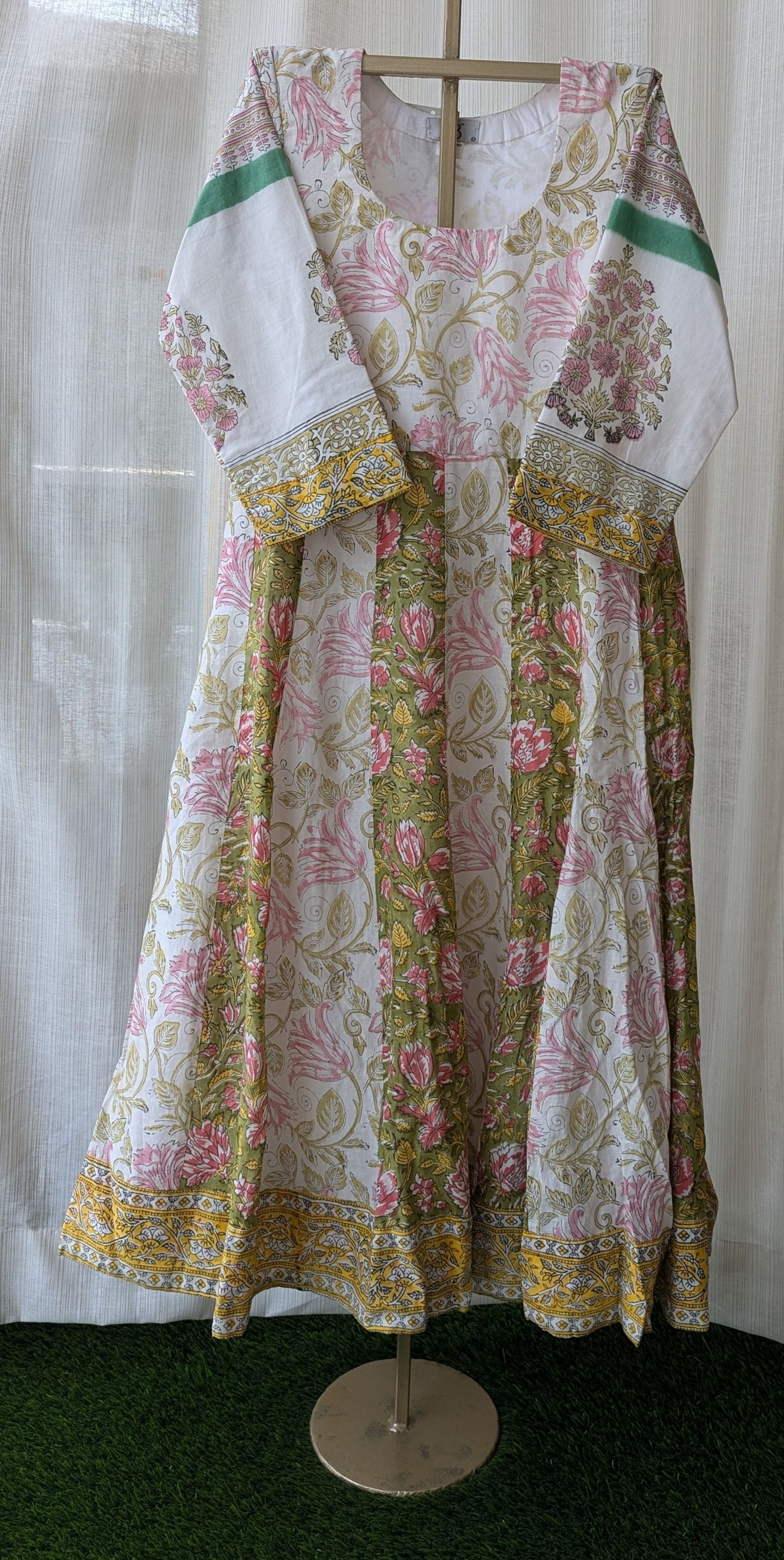 cotton panel cut dress