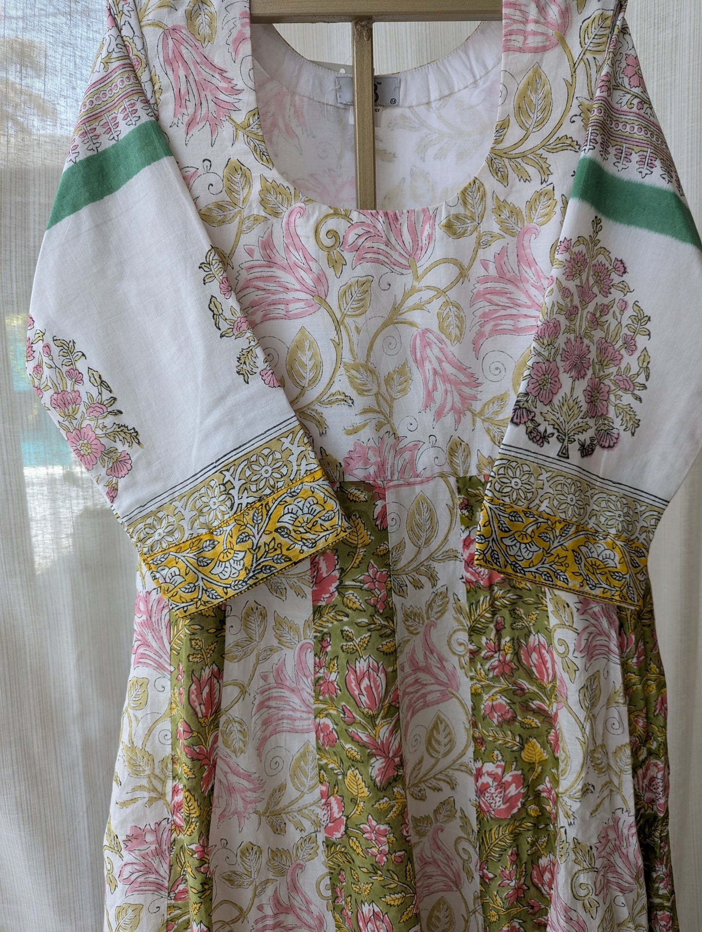 cotton panel cut dress