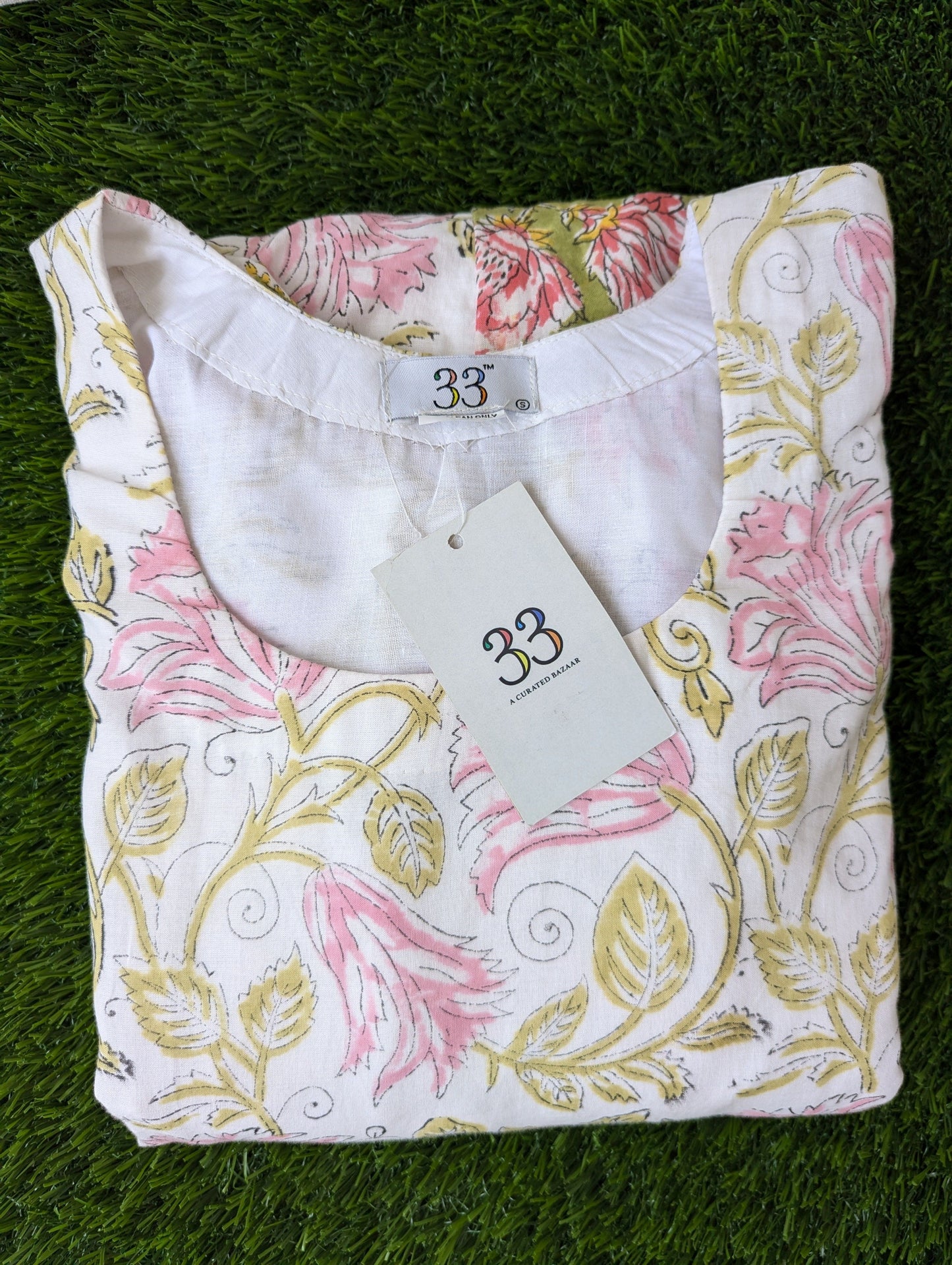 cotton panel cut dress