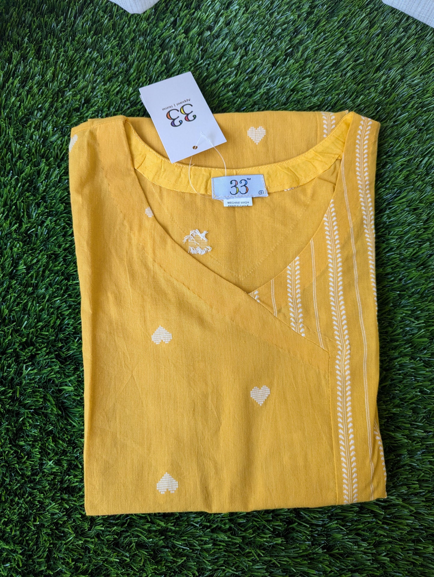 Yellow Handloom Cotton Sleeveless Dress