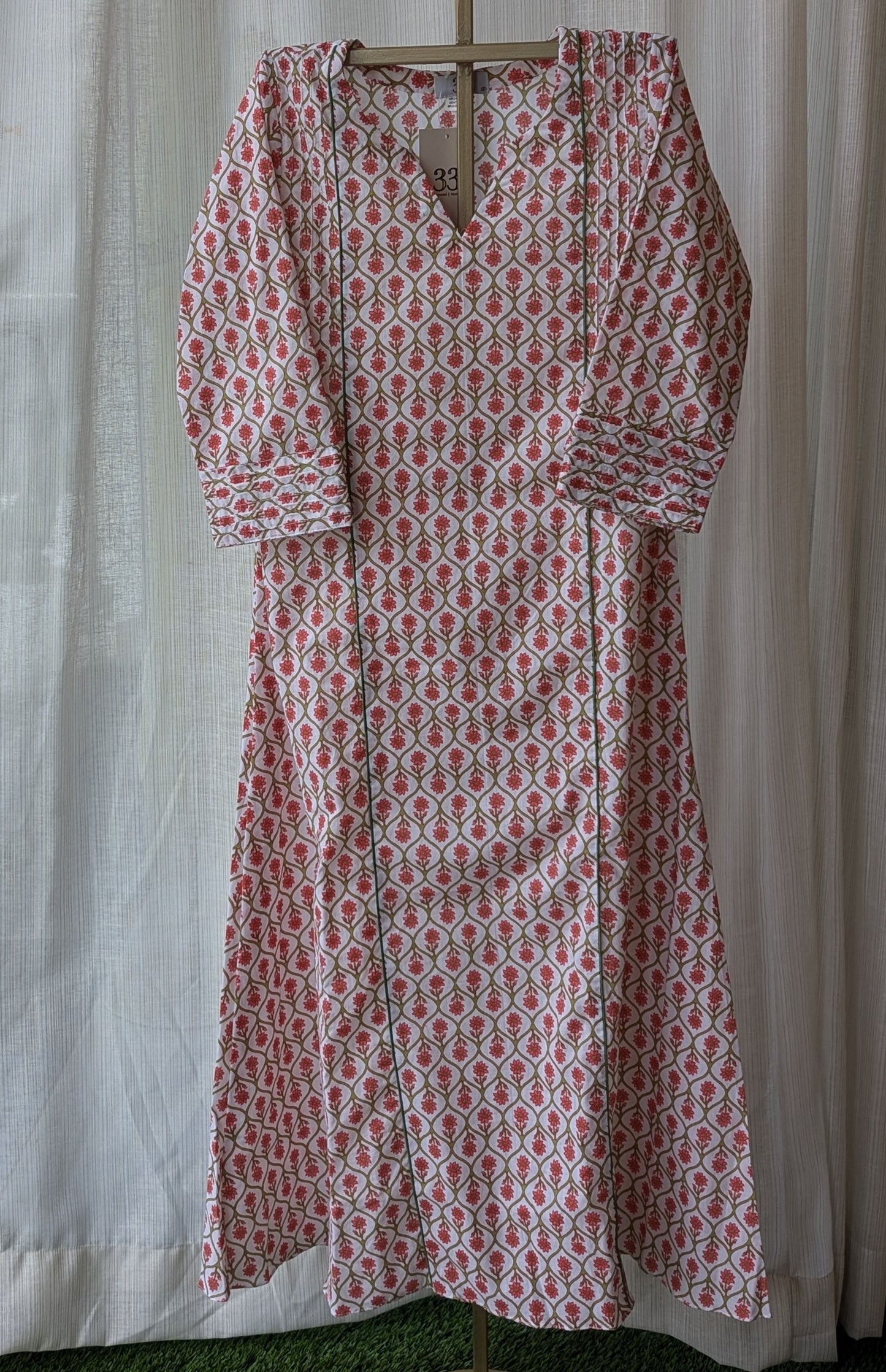 Orange Pintuck Kurta