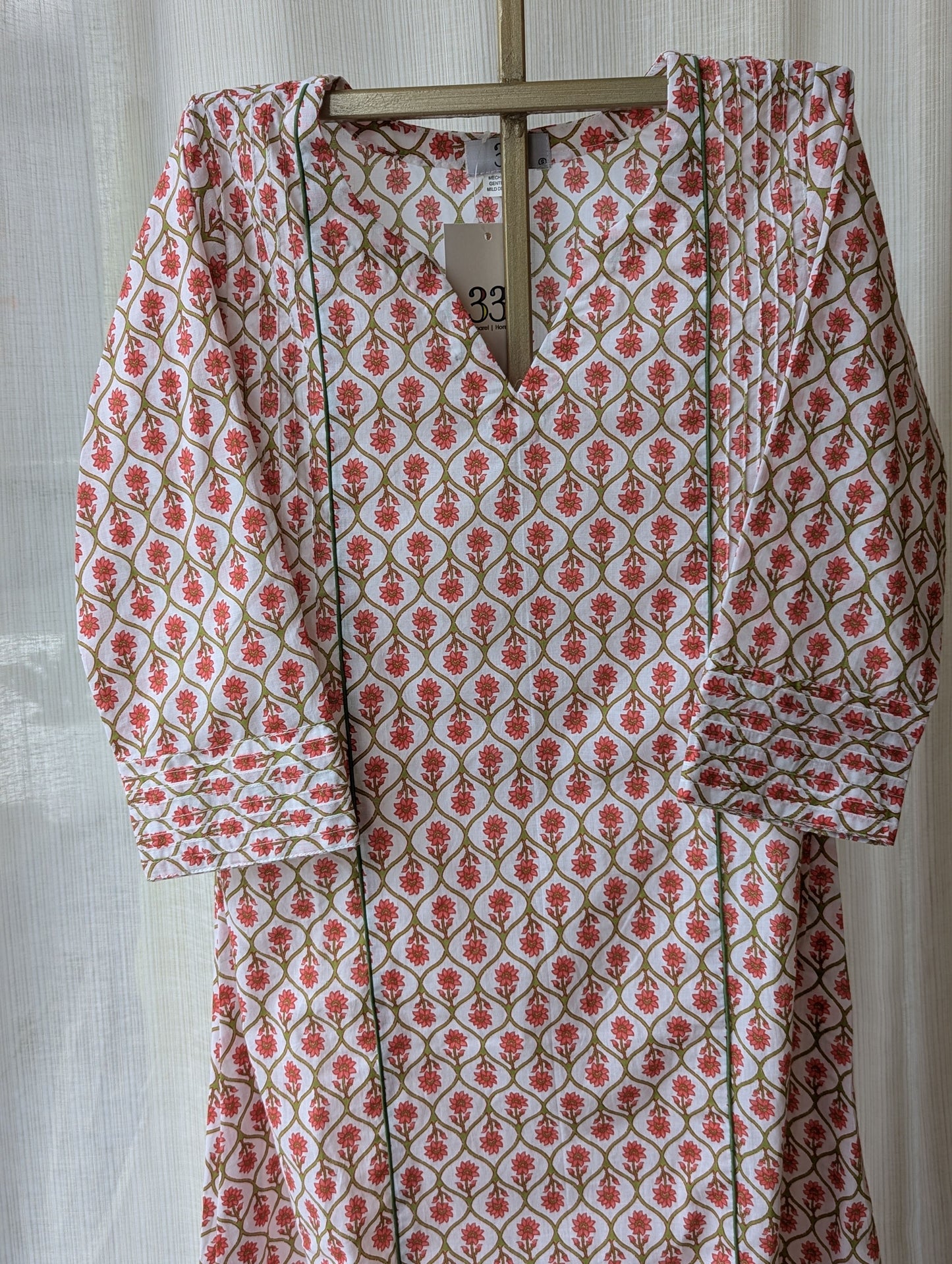 Orange Pintuck Kurta