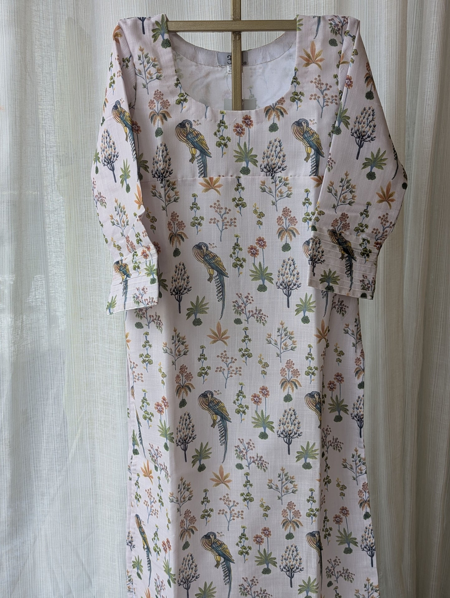White Bird Cotton Linen kurti