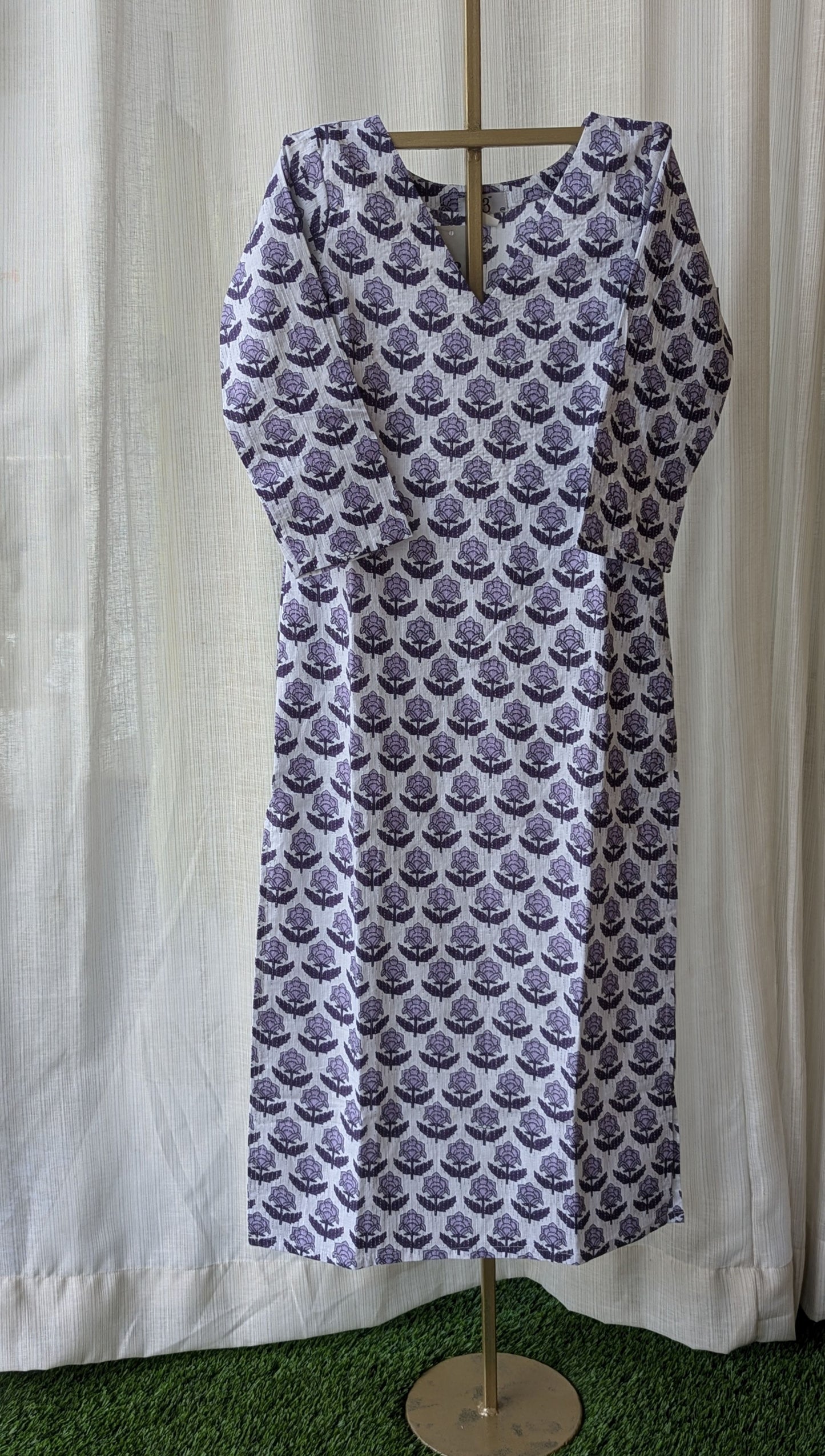 Violet Kantha Cotton Kurti