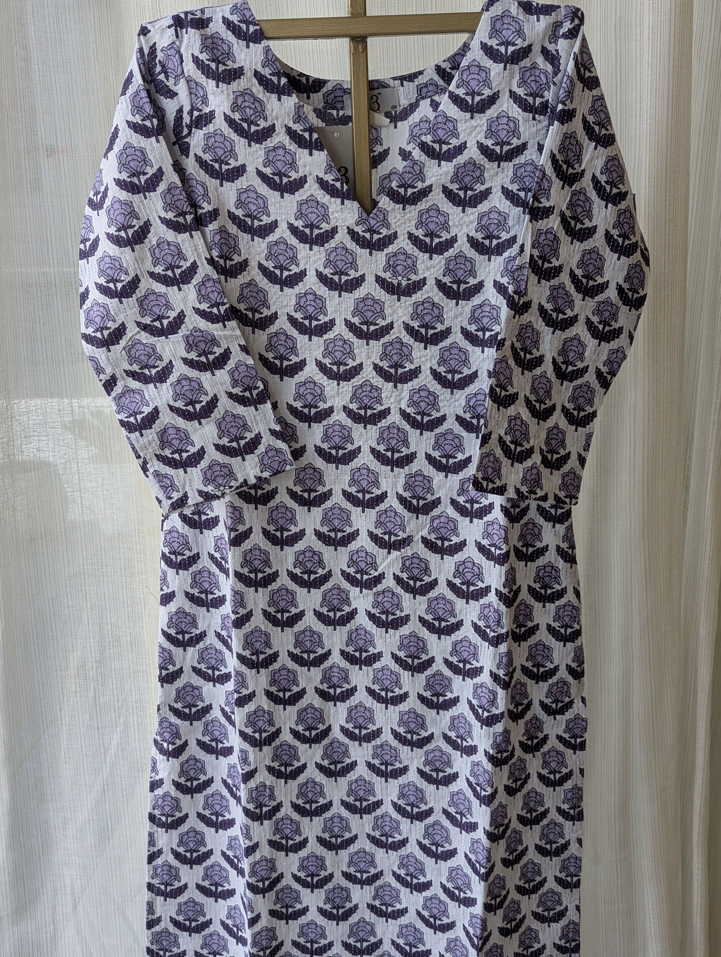 Violet Kantha Cotton Kurti