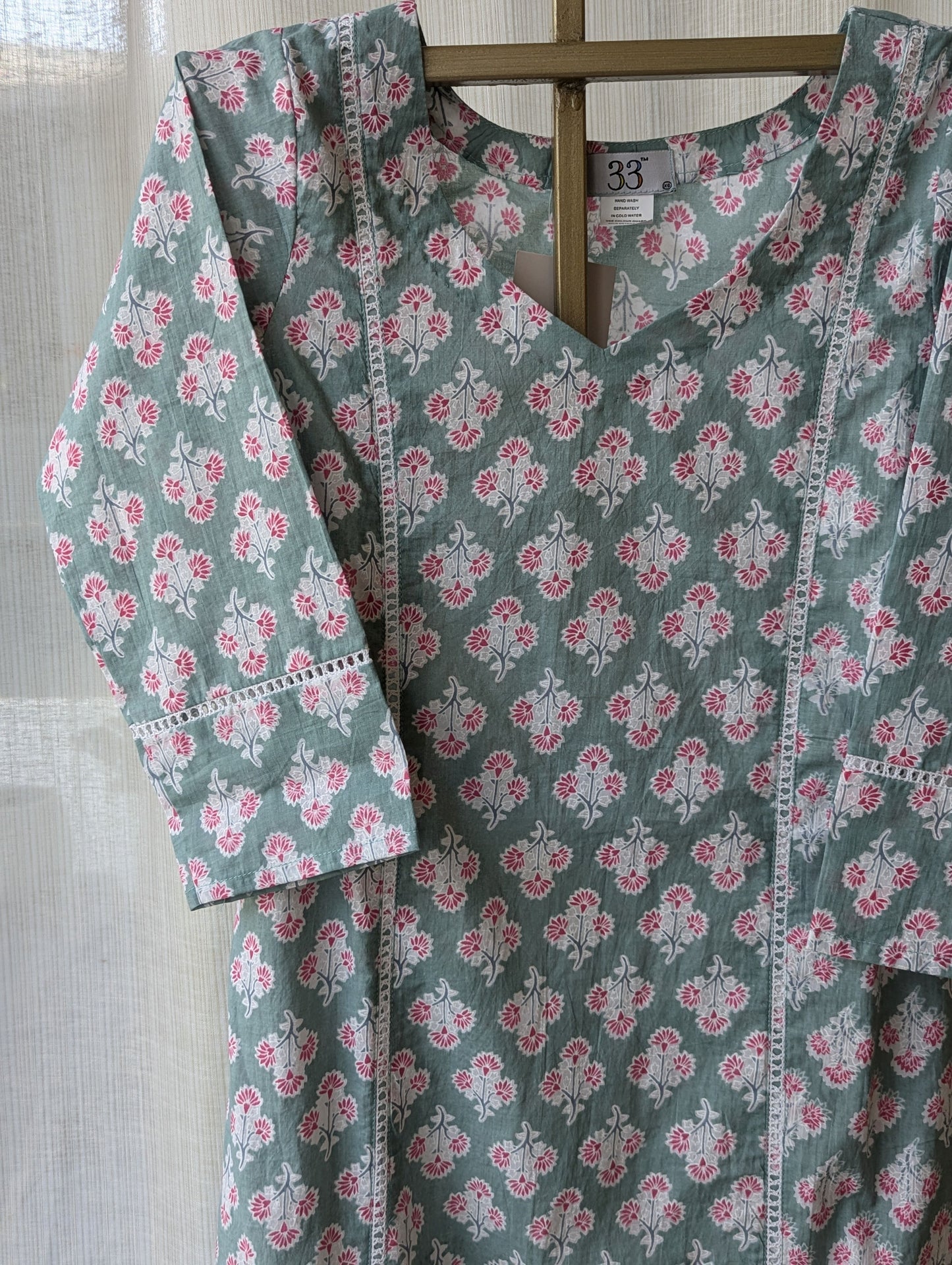 Blue and Pink 3 Panel Aline Kurti