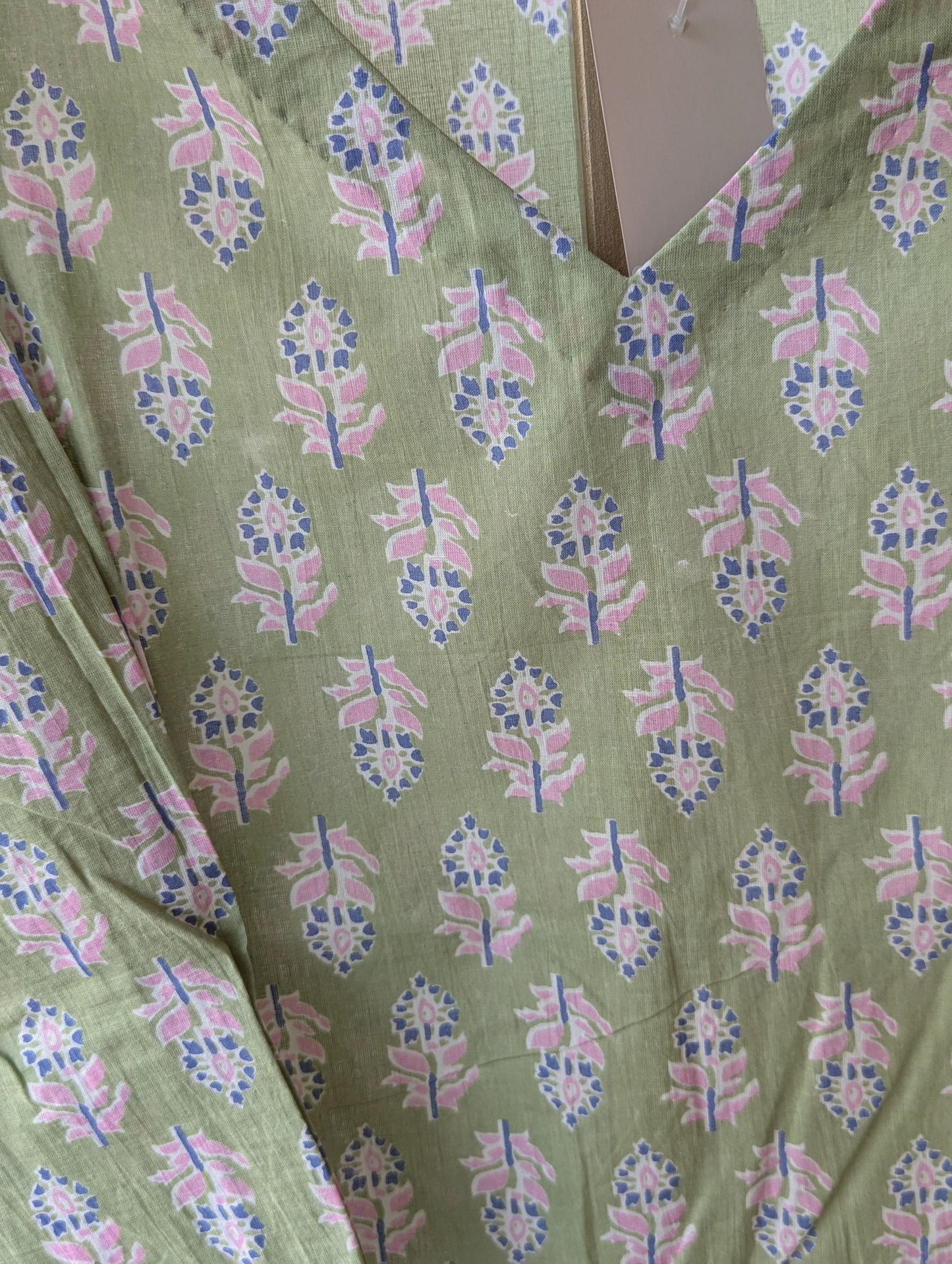 Pista Green Cotton Kurti