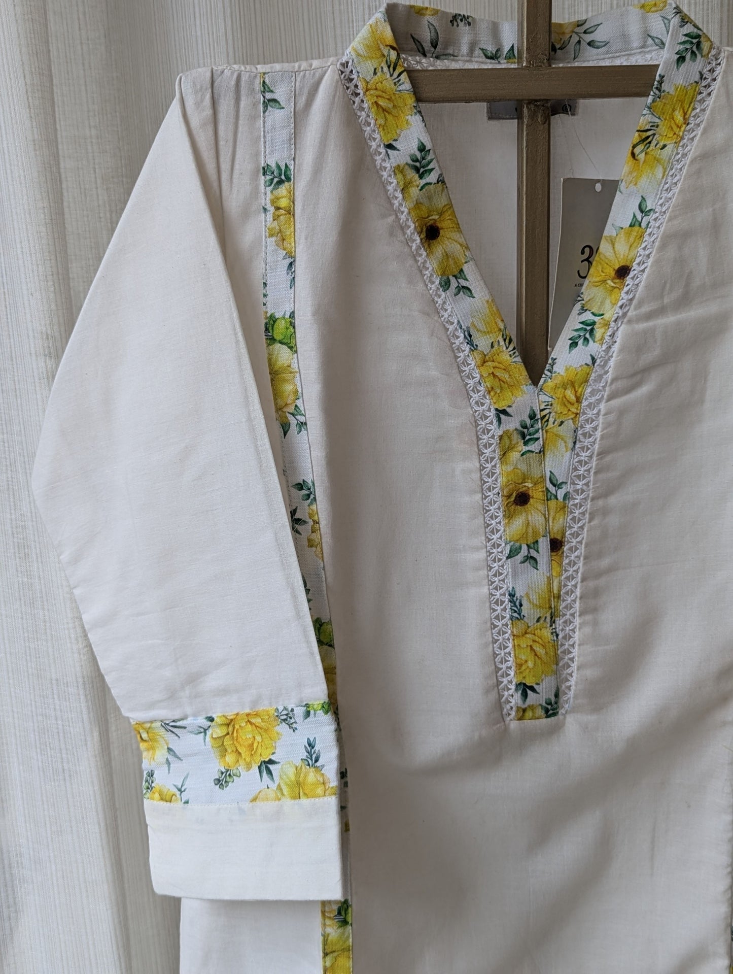 Mul Cotton Yellow Border Kurti