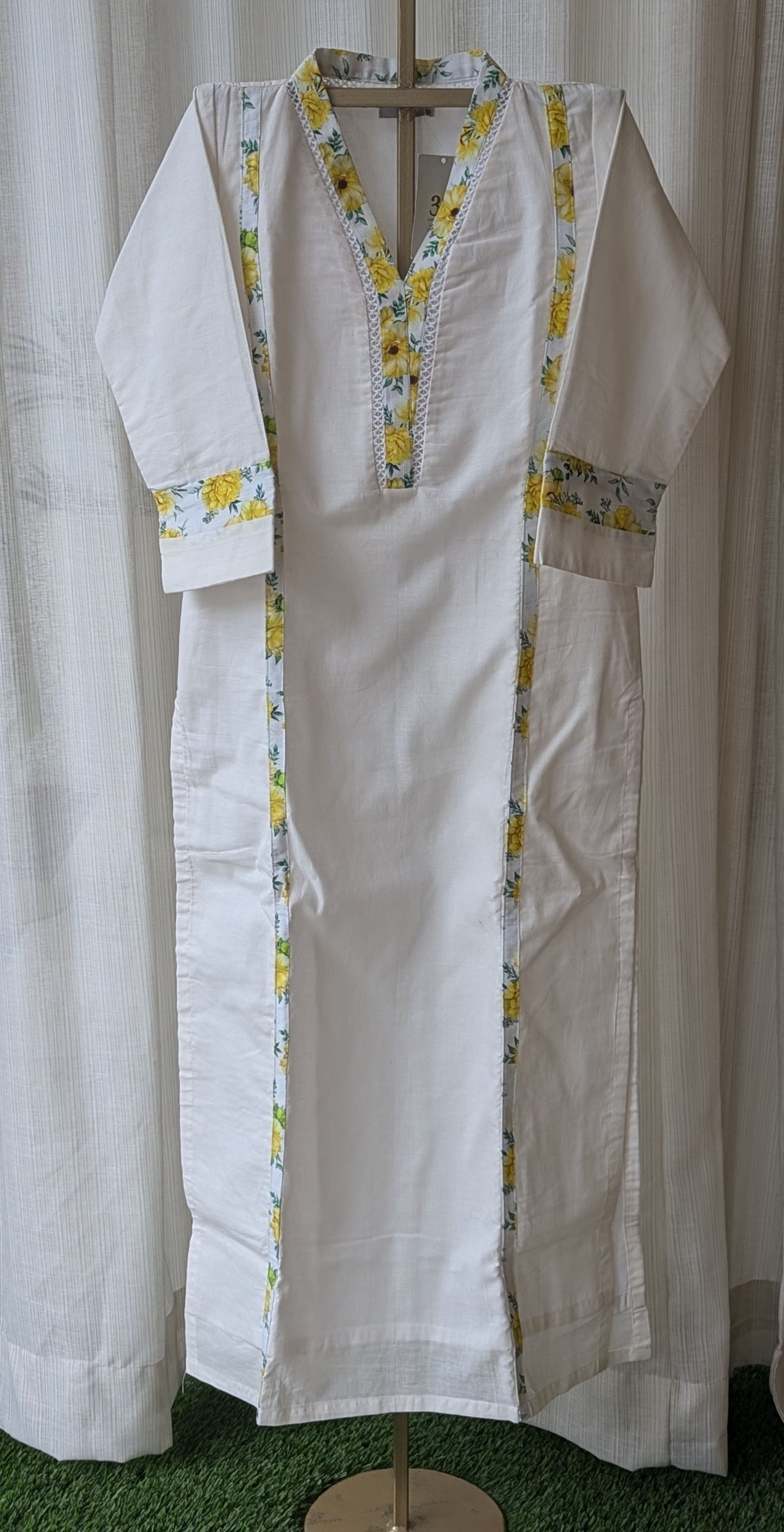 Mul Cotton Yellow Border Kurti