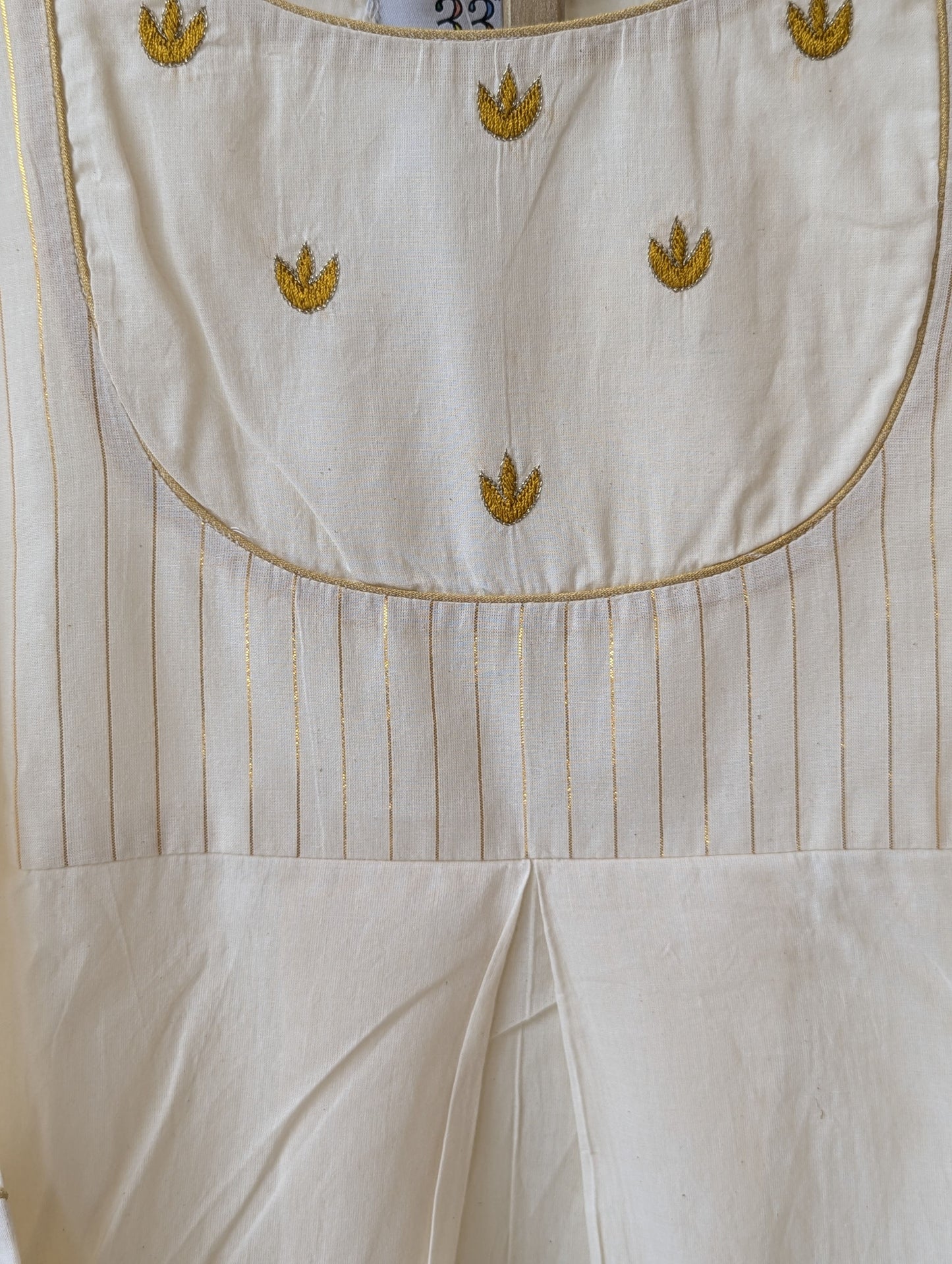 Kora Cotton Stripe Hand Work Dress