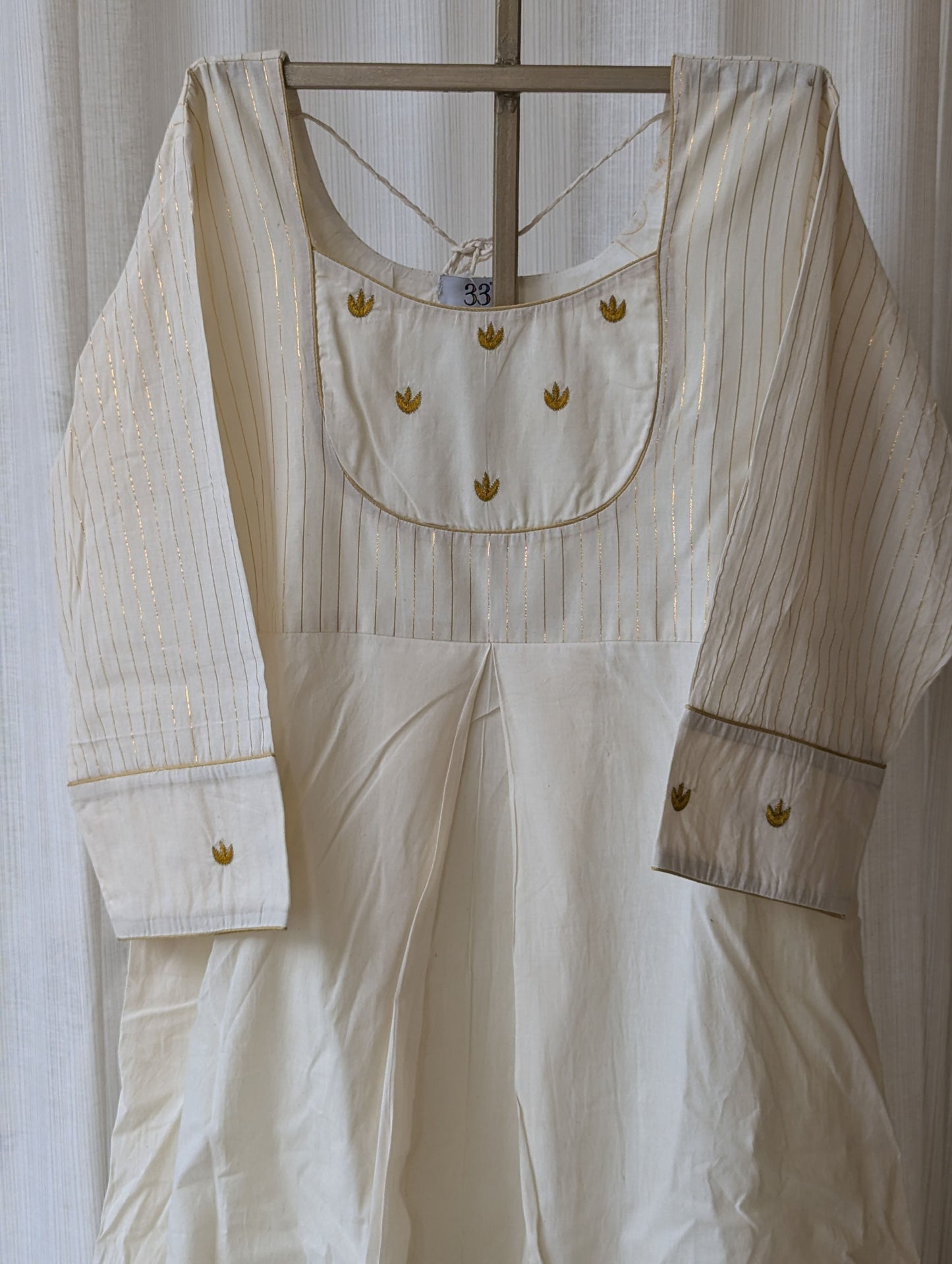 Kora Cotton Stripe Hand Work Dress