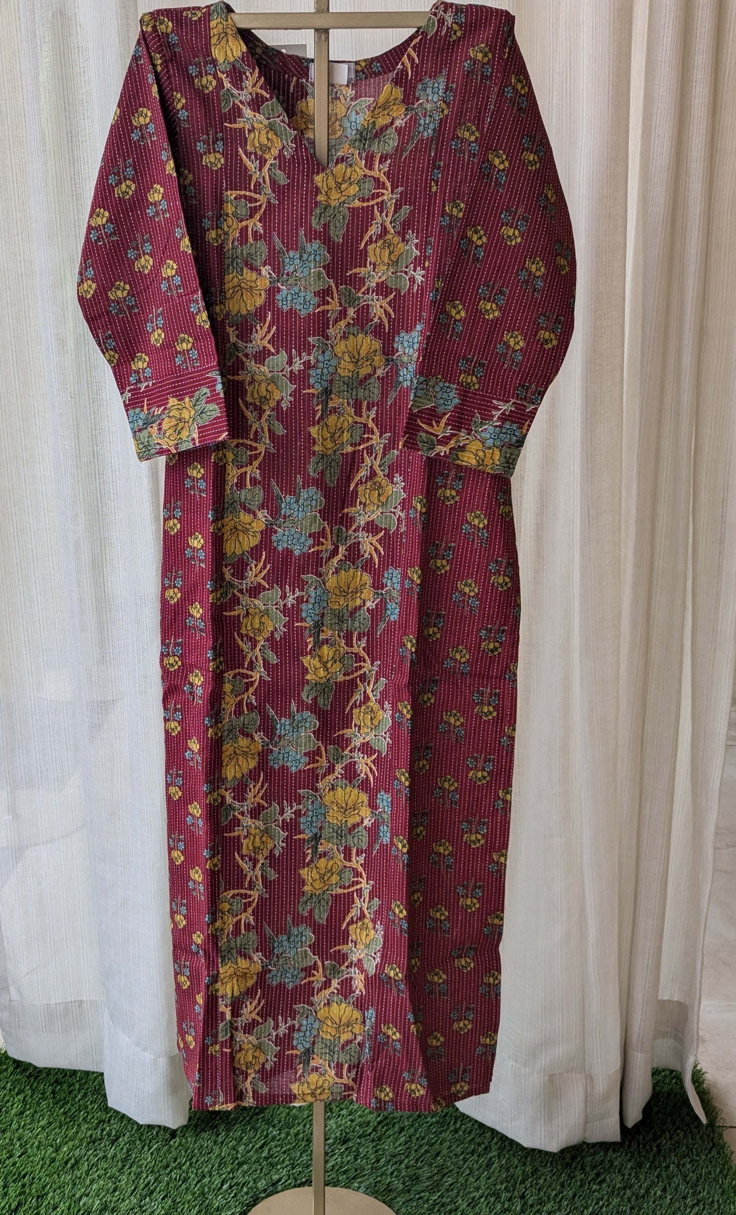 Red 3 Panel Kurti