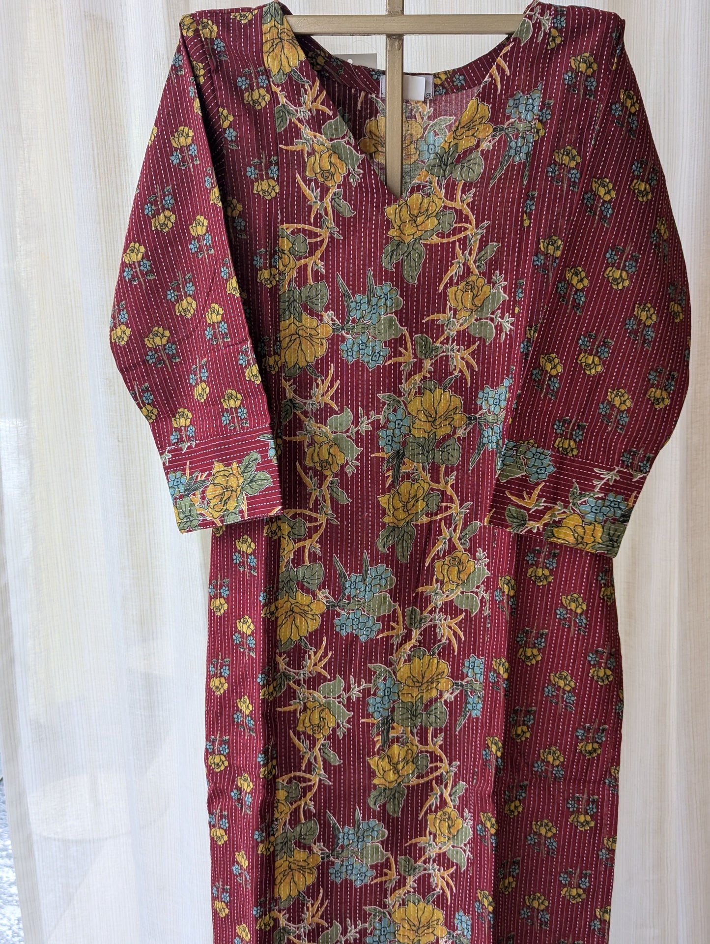 Red 3 Panel Kurti