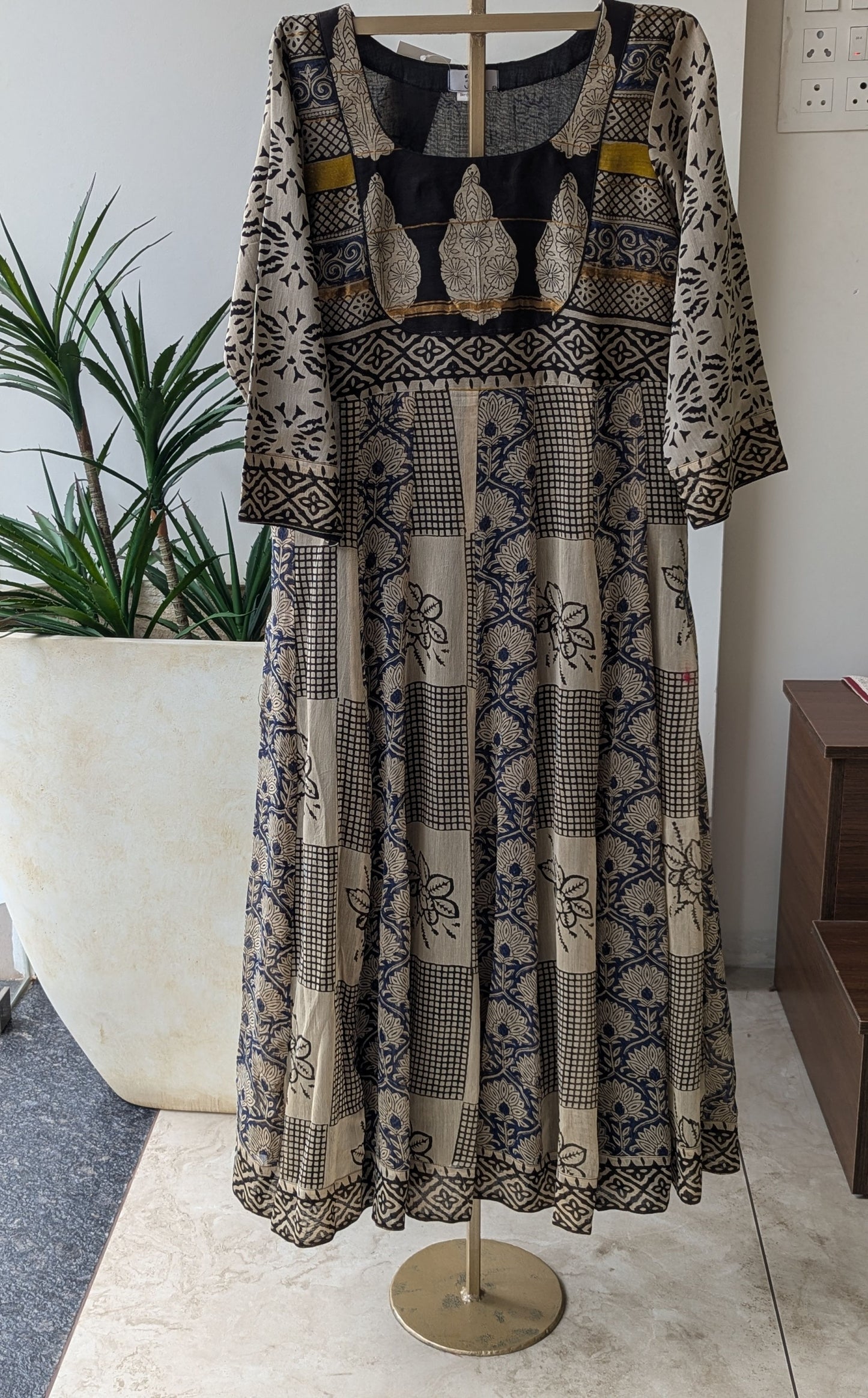 Chanderi Panel Cut Dress