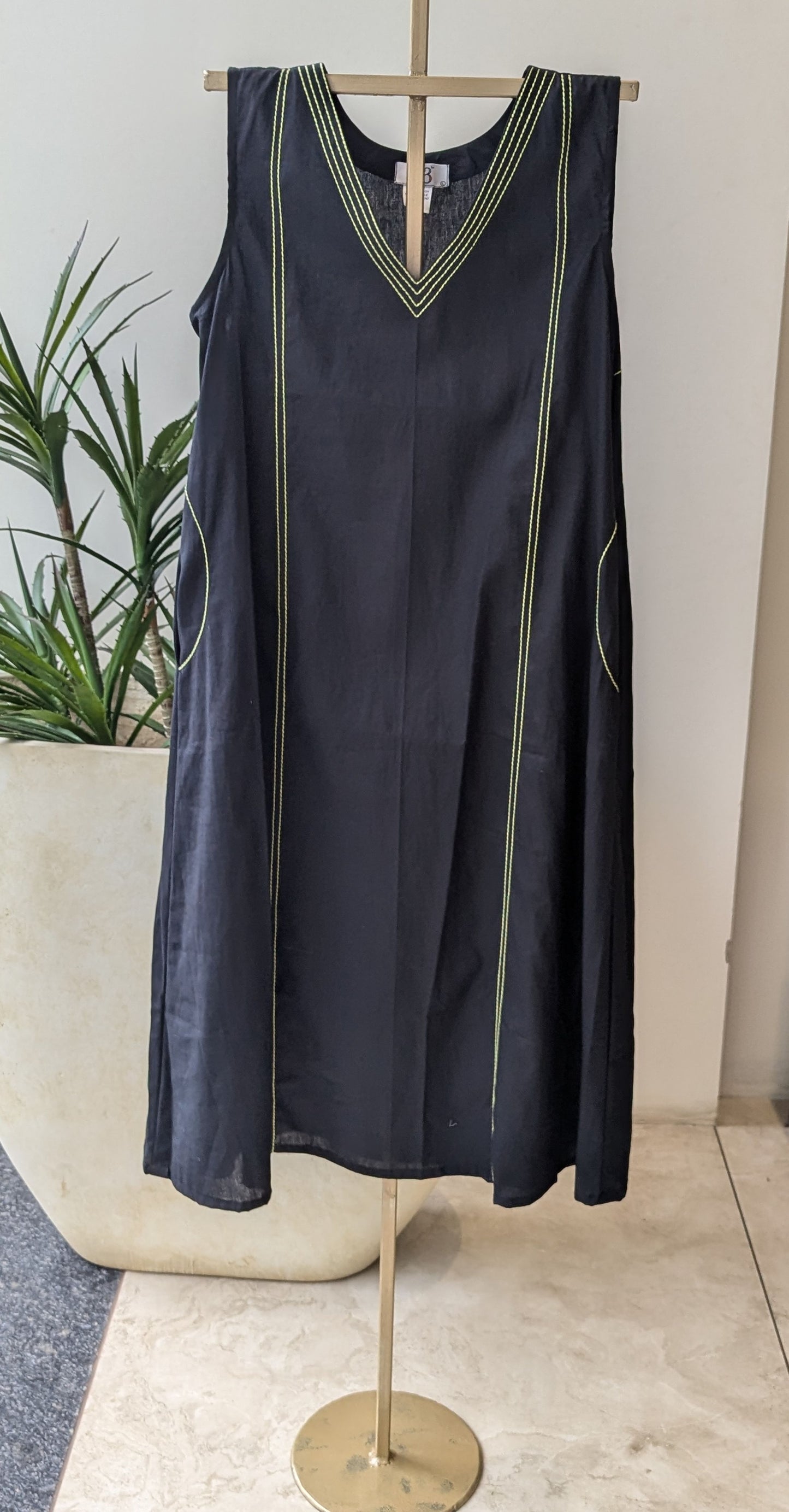 Black + Green Running Dress