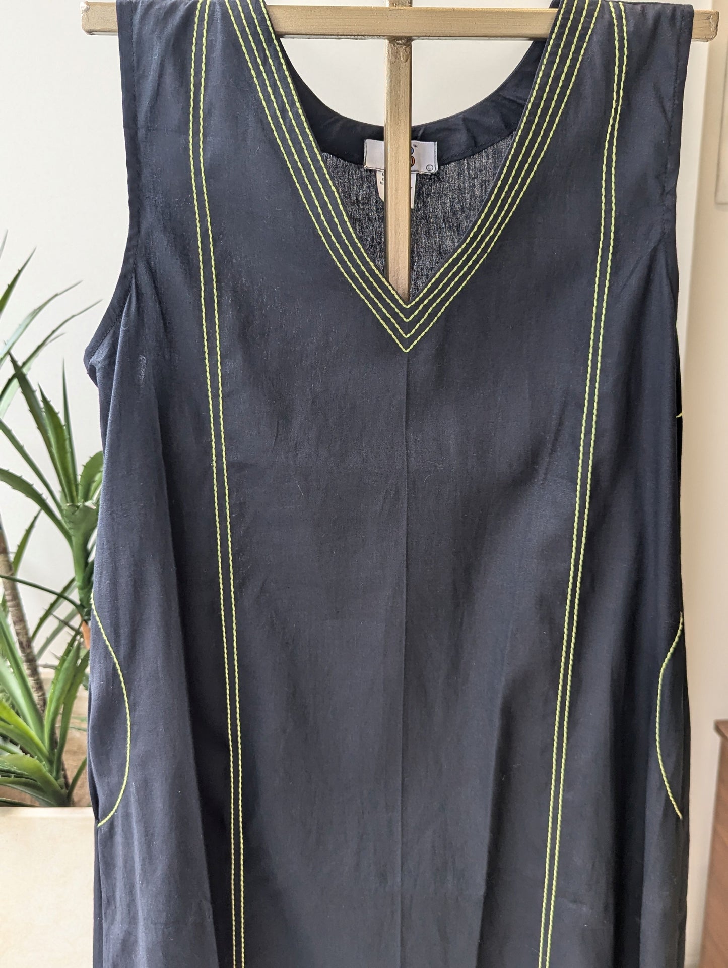 Black + Green Running Dress