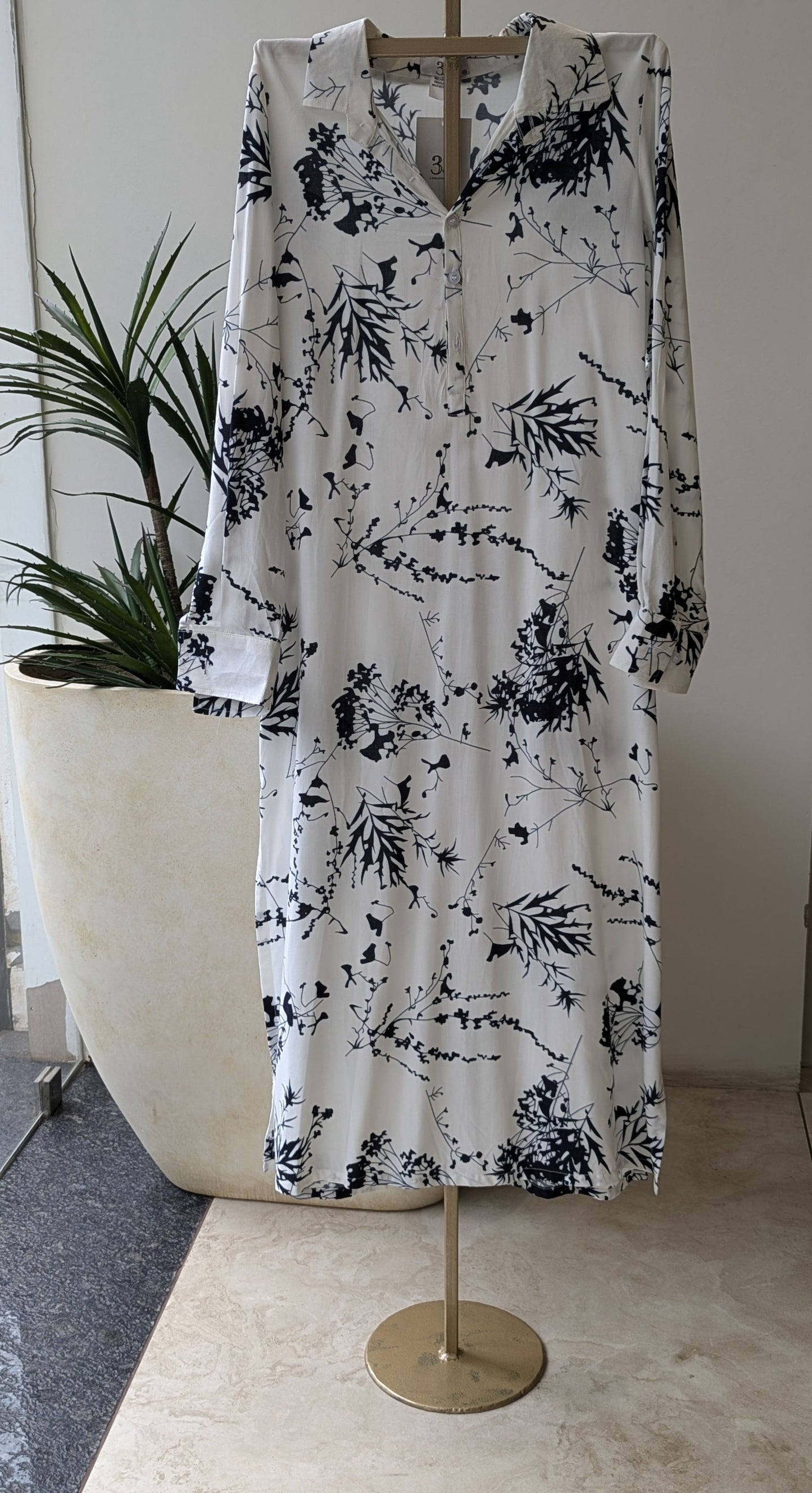 Black And White Rayon Co-Ord Set