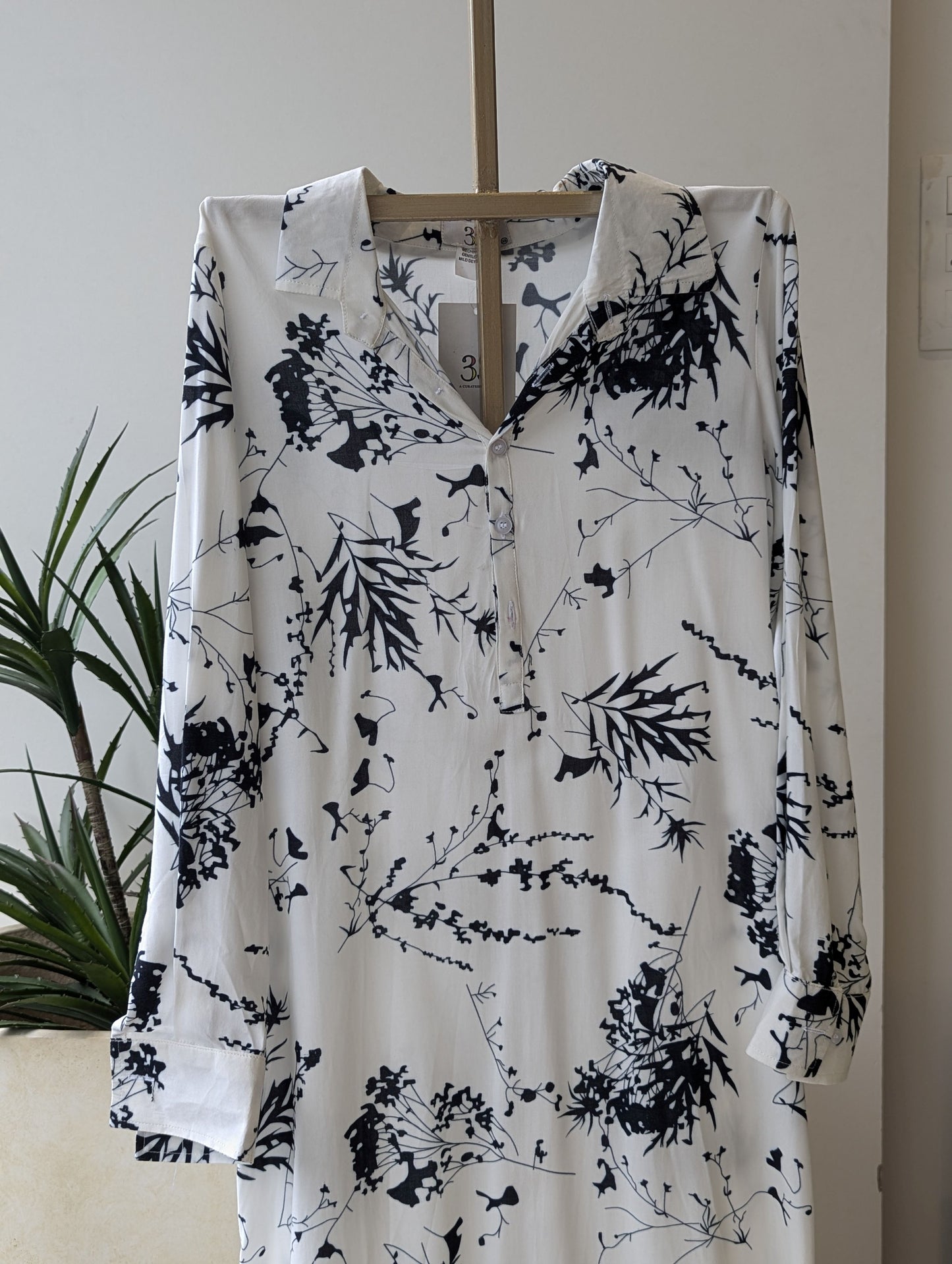 Black And White Rayon Co-Ord Set