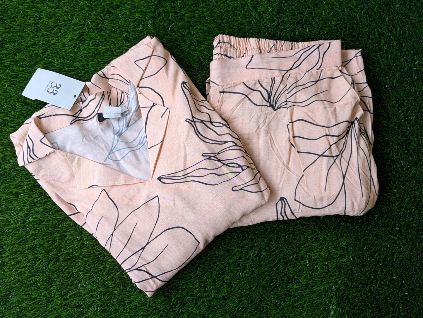 Peach Mulcotton Co-Ord Set