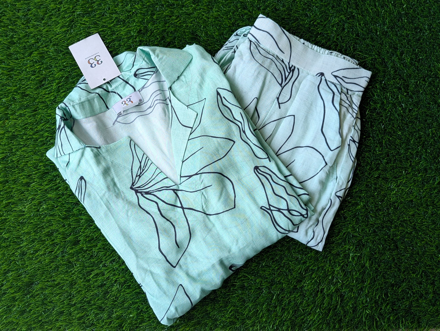 Mint Green Mul Cotton Co-Ord Set