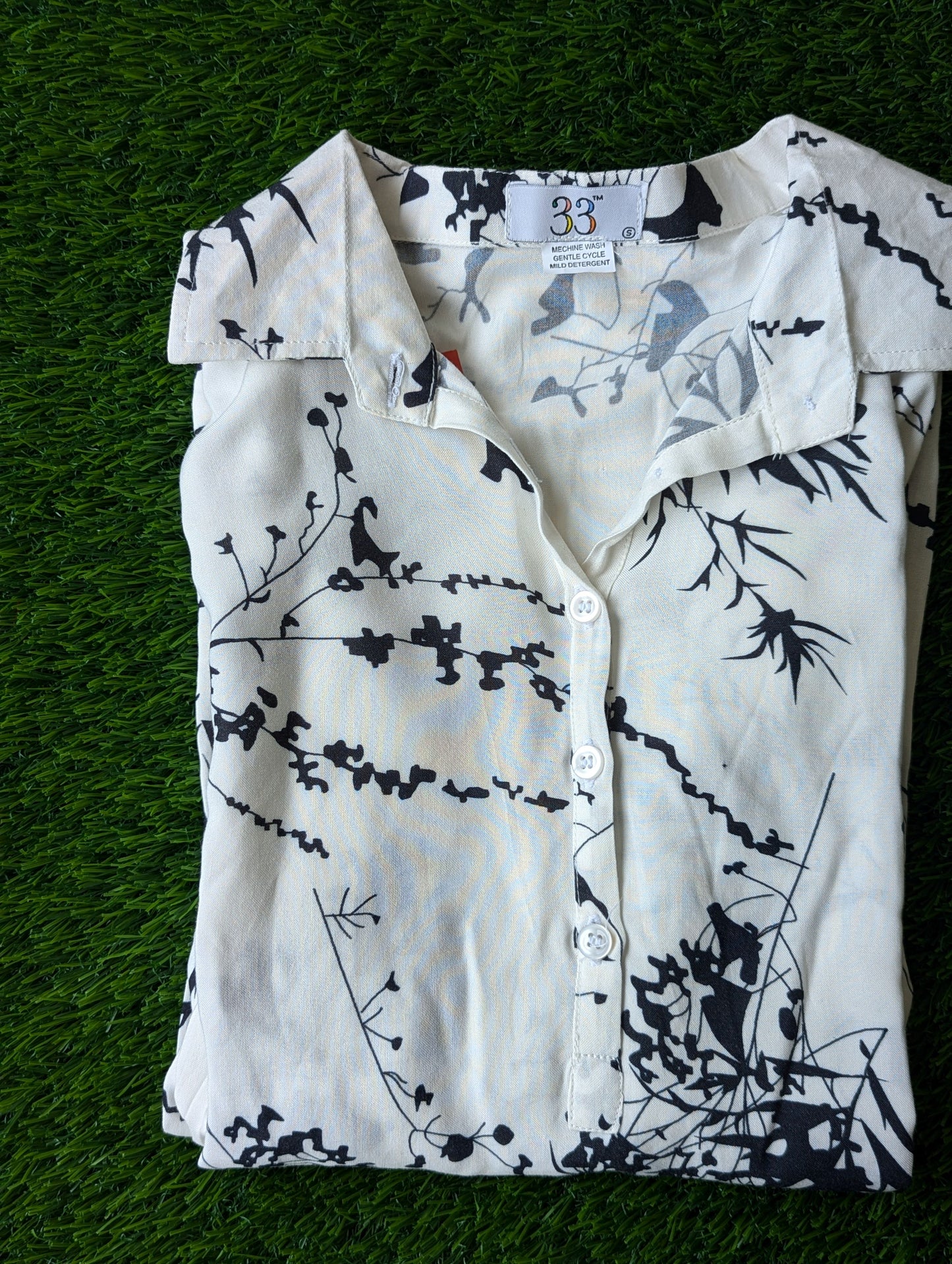 Black And White Rayon Co-Ord Set