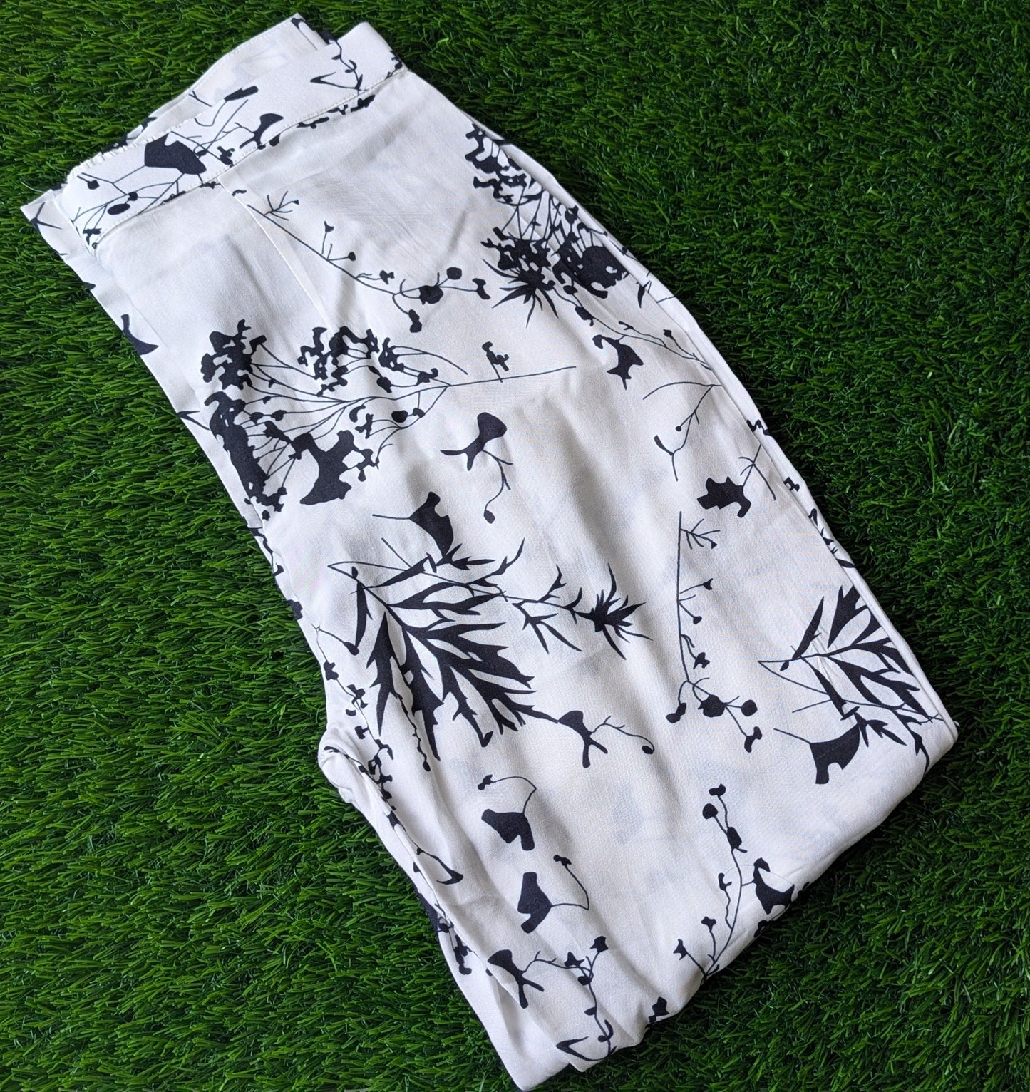 Black And White Rayon Co-Ord Set