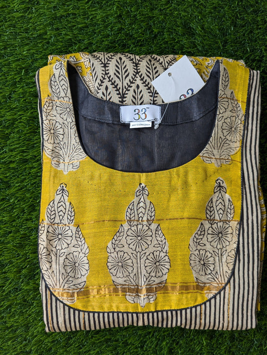 Chanderi Panel Cut dress