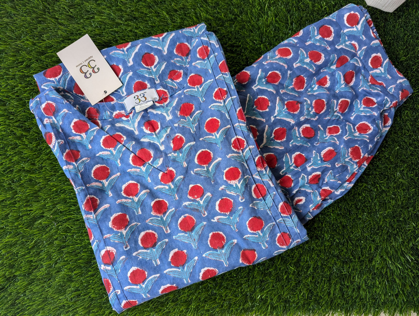 Blue And Red Co-Ord Set
